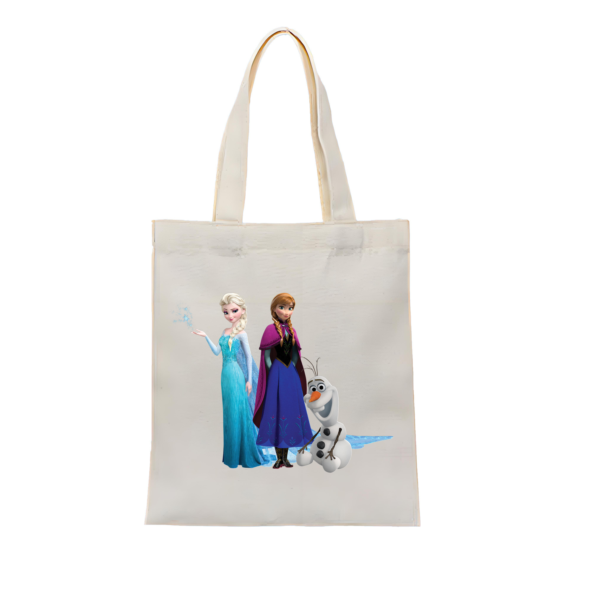 （画像用） アナと雪の女王 アンナ エルサ Frozen Anna Elsa 縦型キャンバス生地手提げバッグ　トートバッグ