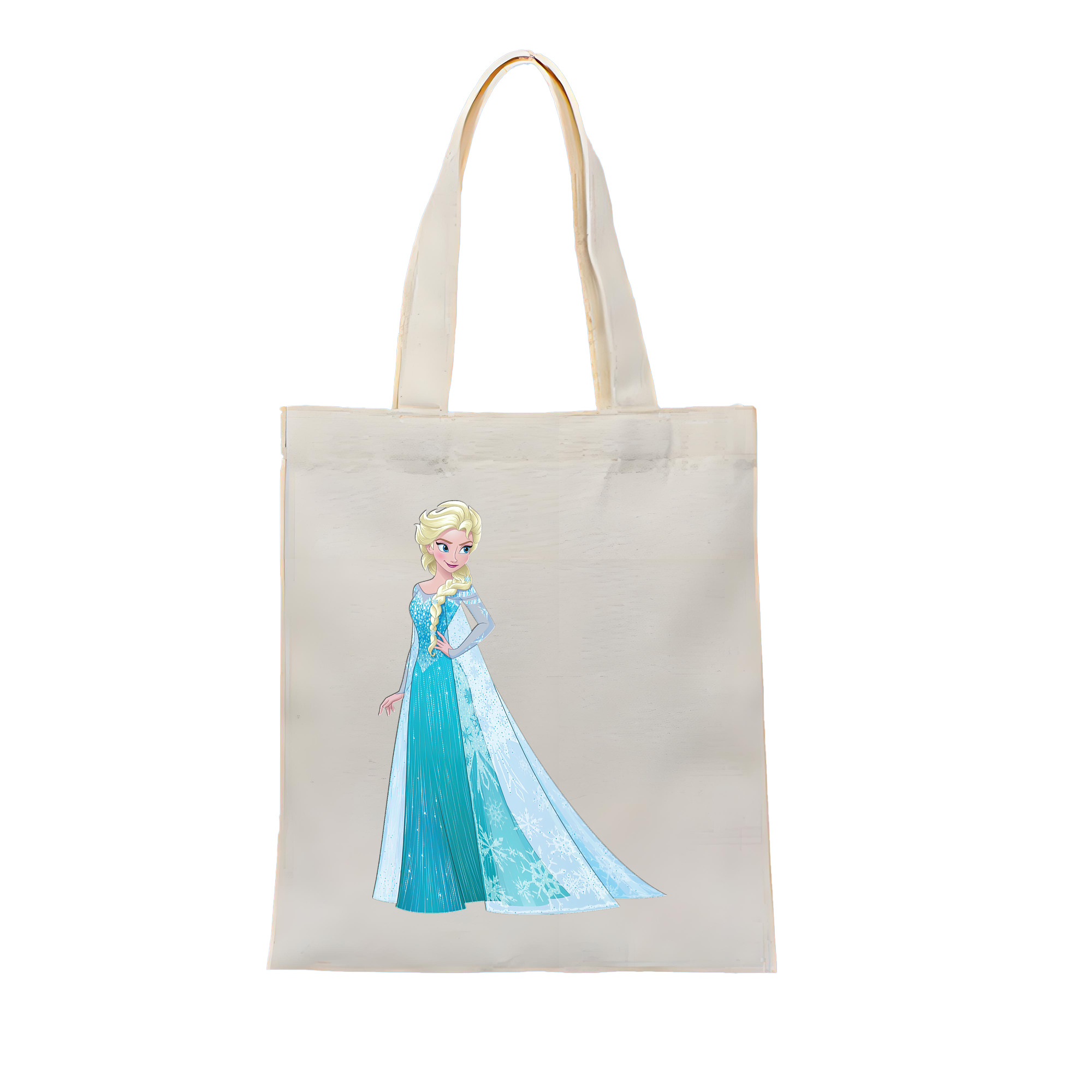 （画像用） アナと雪の女王 アンナ エルサ Frozen Anna Elsa 縦型キャンバス生地手提げバッグ　トートバッグ