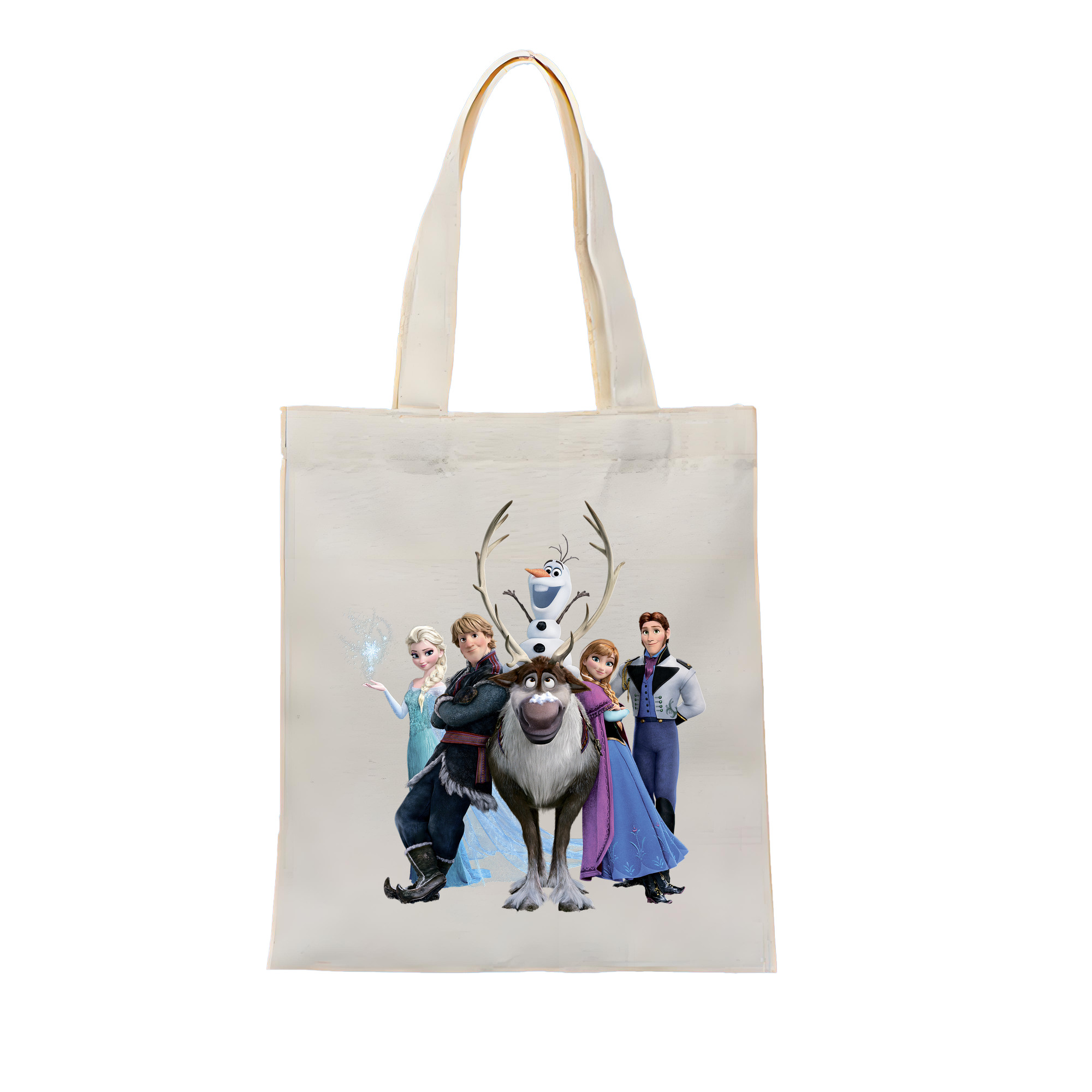 （画像用） アナと雪の女王 アンナ エルサ Frozen Anna Elsa 縦型キャンバス生地手提げバッグ　トートバッグ