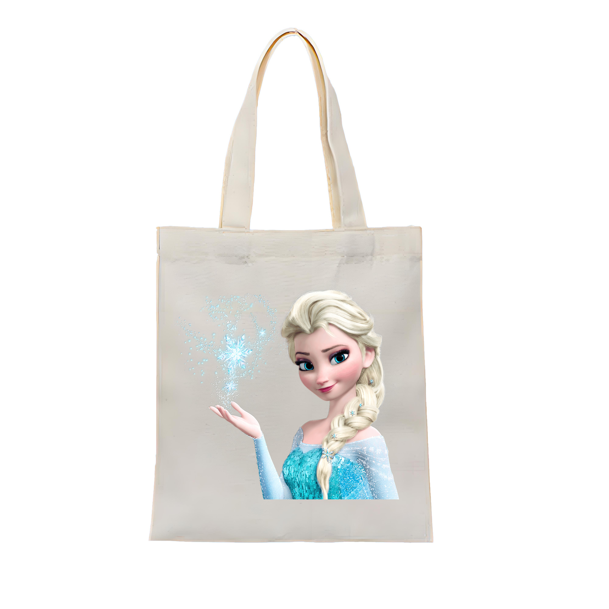 （画像用） アナと雪の女王 アンナ エルサ Frozen Anna Elsa 縦型キャンバス生地手提げバッグ　トートバッグ