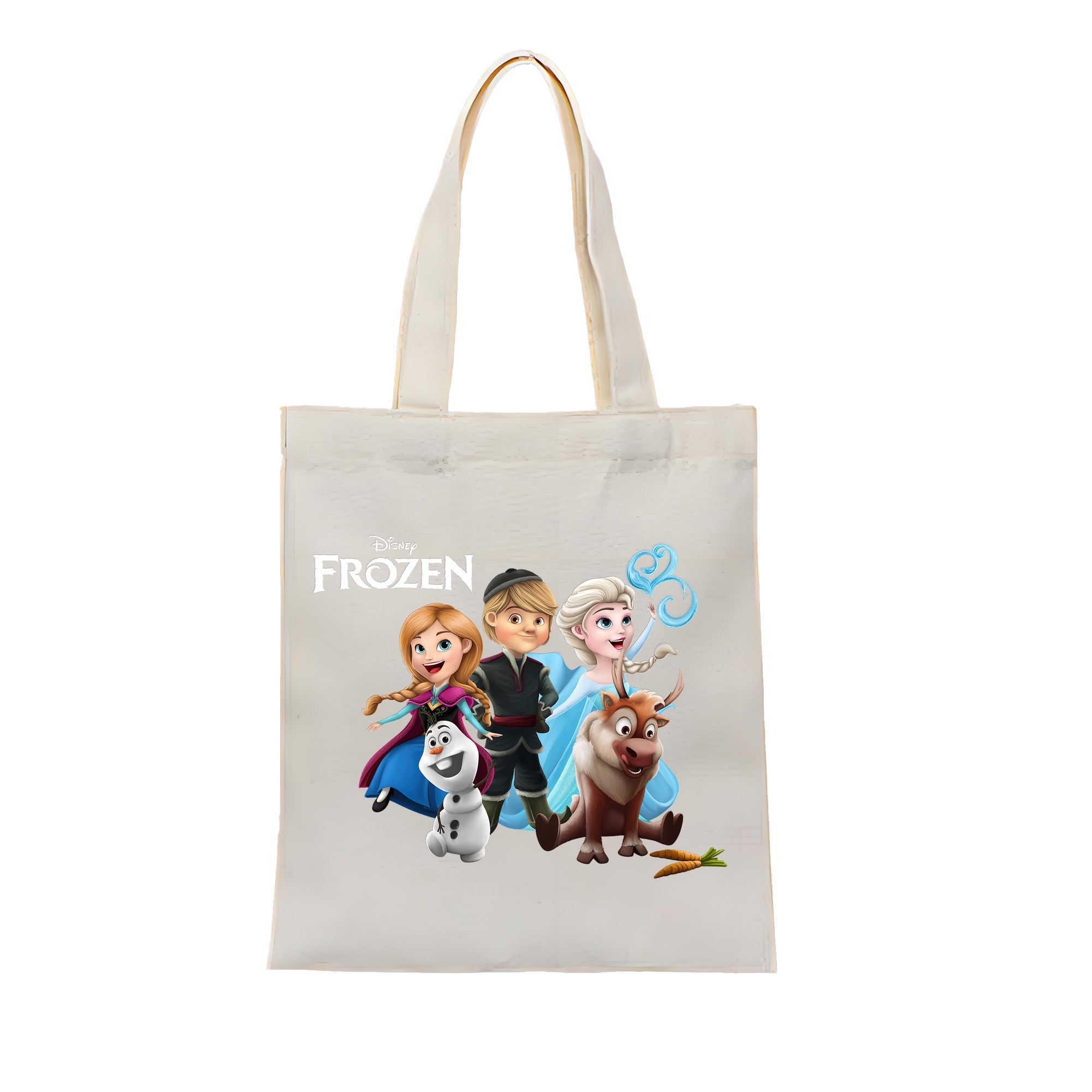 （画像用） アナと雪の女王 アンナ エルサ Frozen Anna Elsa 縦型キャンバス生地手提げバッグ　トートバッグ