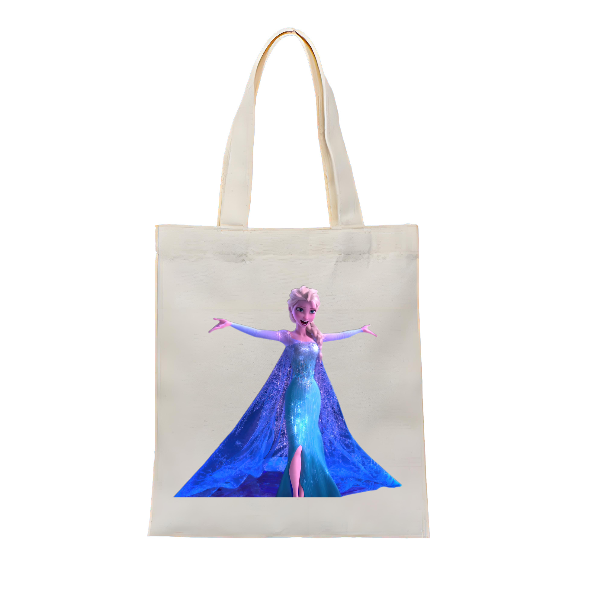（画像用） アナと雪の女王 アンナ エルサ Frozen Anna Elsa 縦型キャンバス生地手提げバッグ　トートバッグ