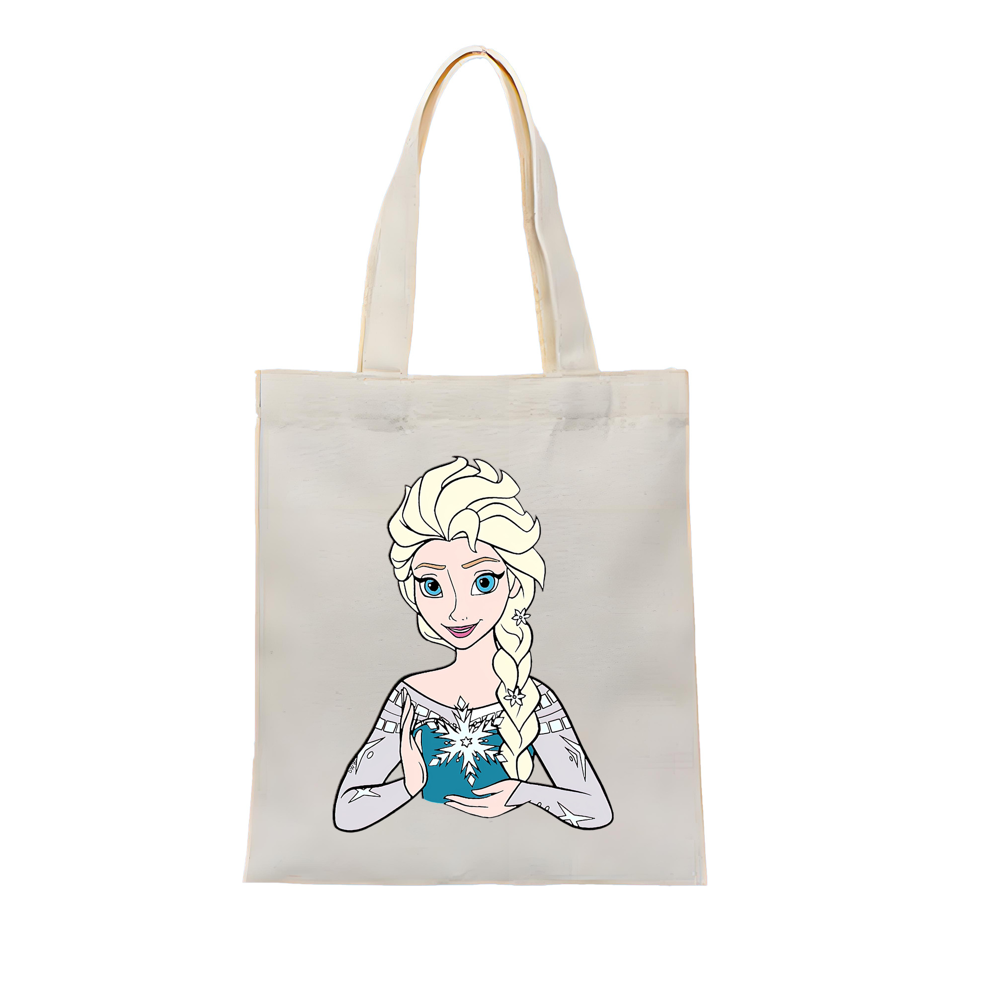 （画像用） アナと雪の女王 アンナ エルサ Frozen Anna Elsa 縦型キャンバス生地手提げバッグ　トートバッグ
