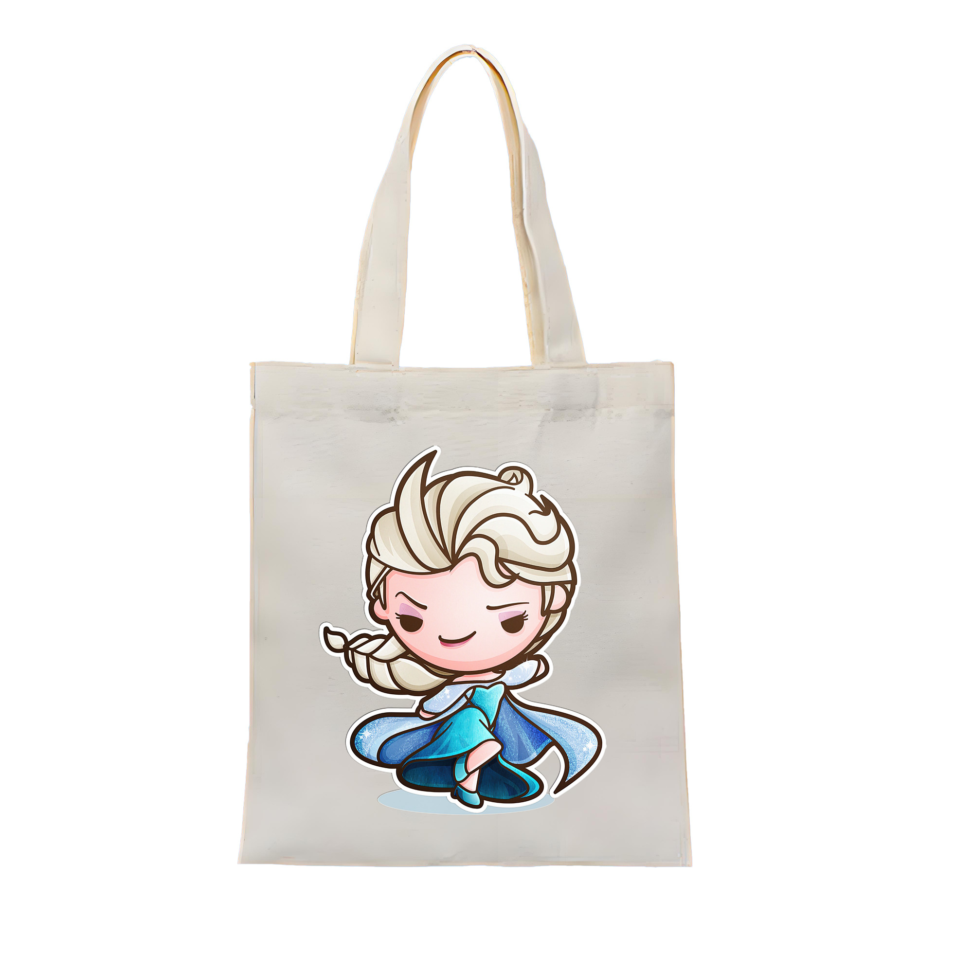 （画像用） アナと雪の女王 アンナ エルサ Frozen Anna Elsa 縦型キャンバス生地手提げバッグ　トートバッグ