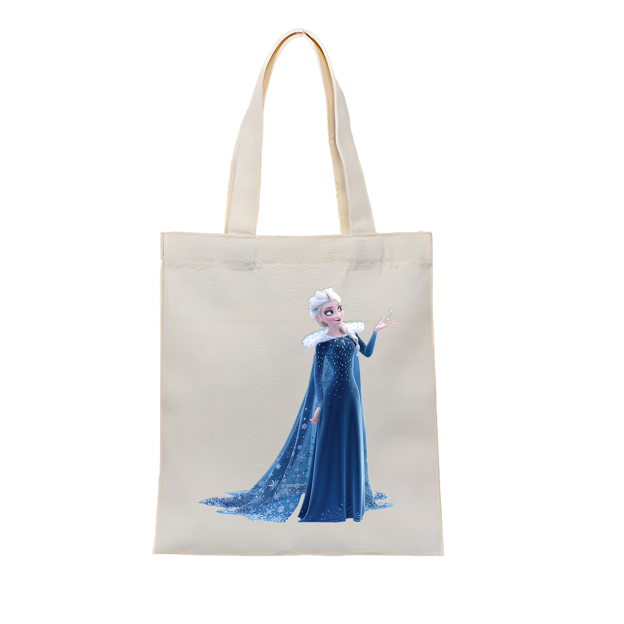 （画像用） アナと雪の女王 アンナ エルサ Frozen Anna Elsa 縦型キャンバス生地手提げバッグ　トートバッグ
