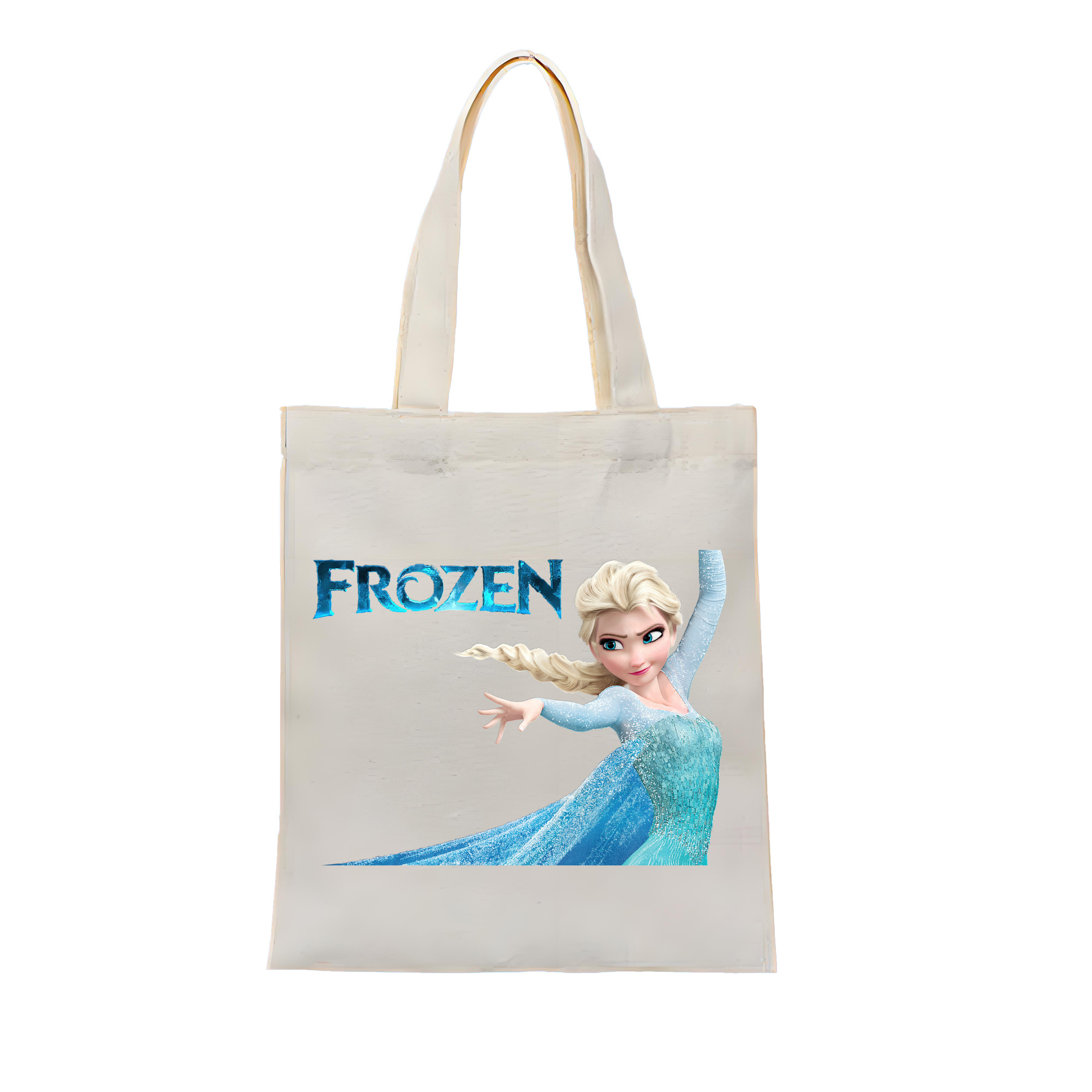 （画像用） アナと雪の女王 アンナ エルサ Frozen Anna Elsa 縦型キャンバス生地手提げバッグ　トートバッグ