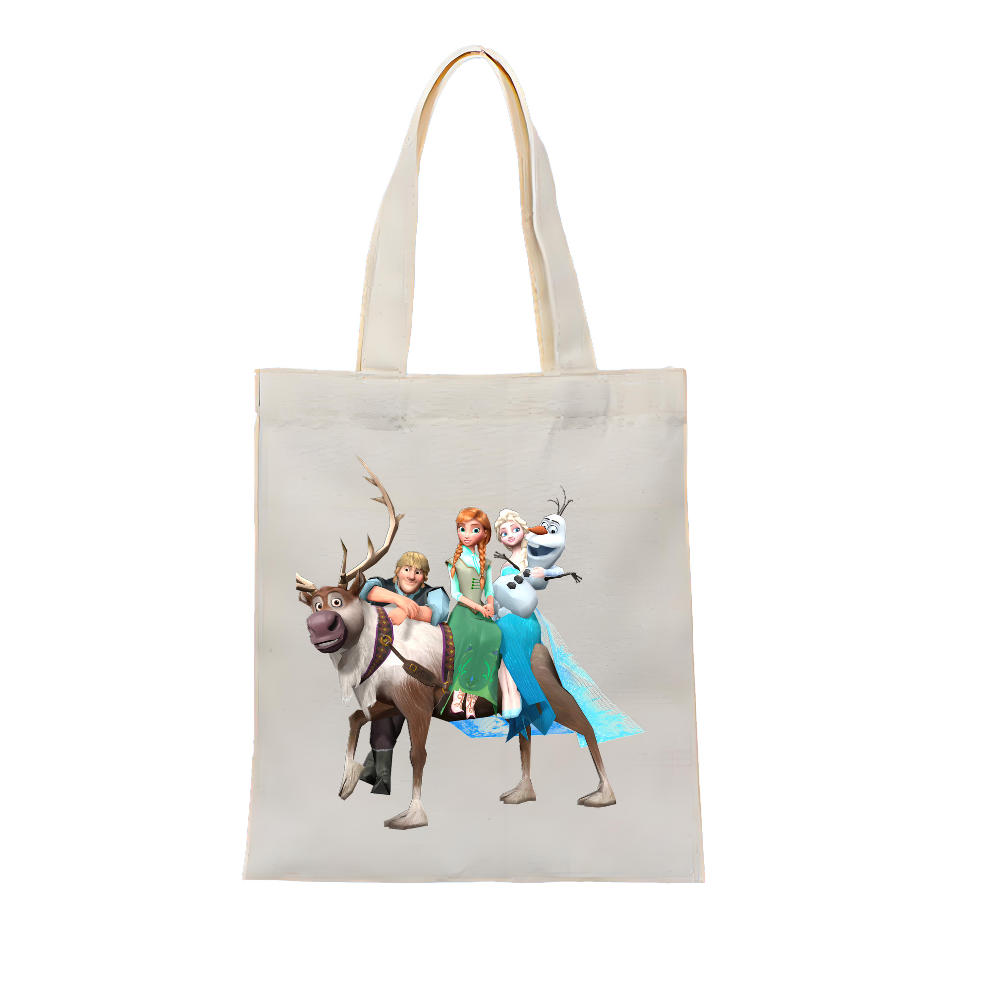 （画像用） アナと雪の女王 アンナ エルサ Frozen Anna Elsa 縦型キャンバス生地手提げバッグ　トートバッグ