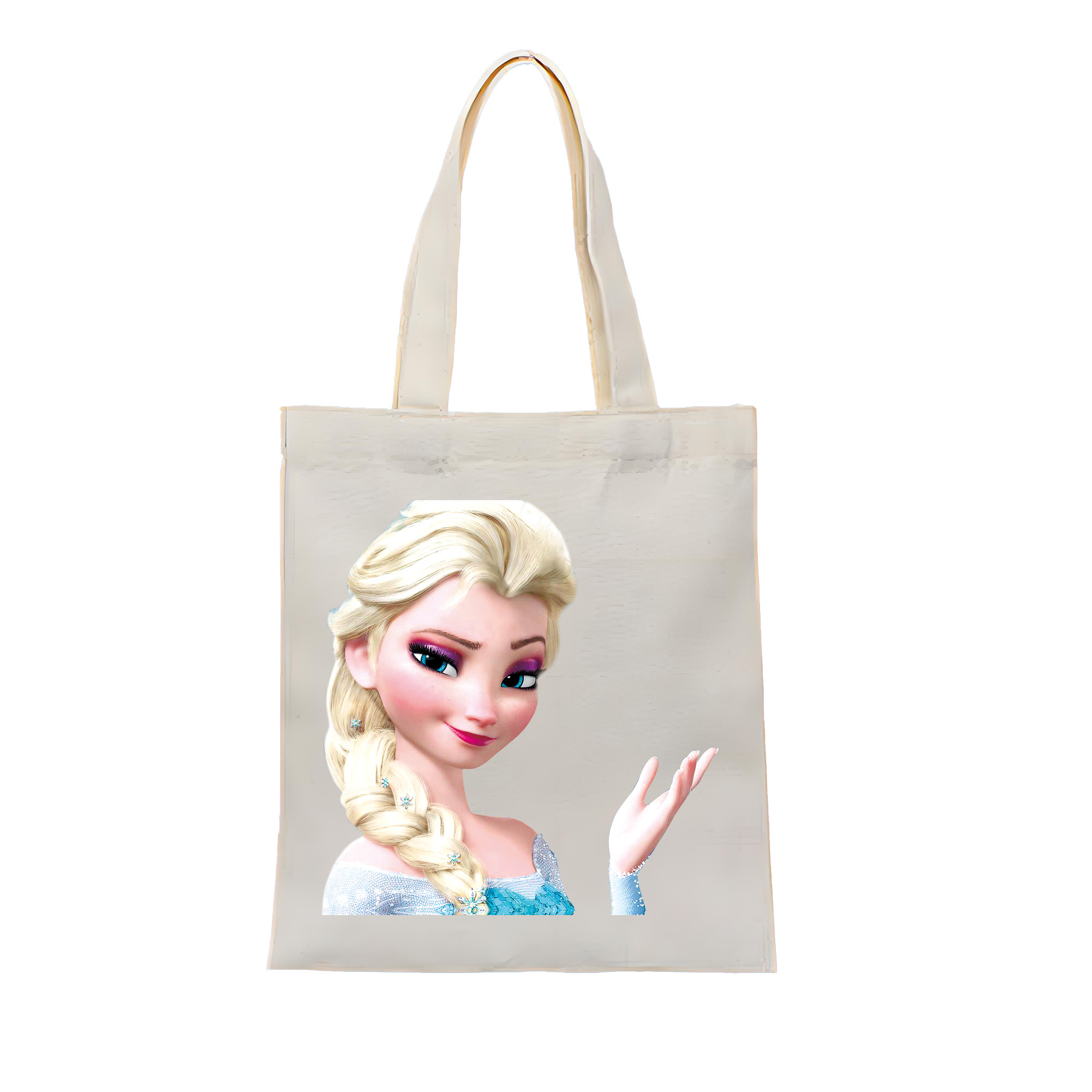 （画像用） アナと雪の女王 アンナ エルサ Frozen Anna Elsa 縦型キャンバス生地手提げバッグ　トートバッグ
