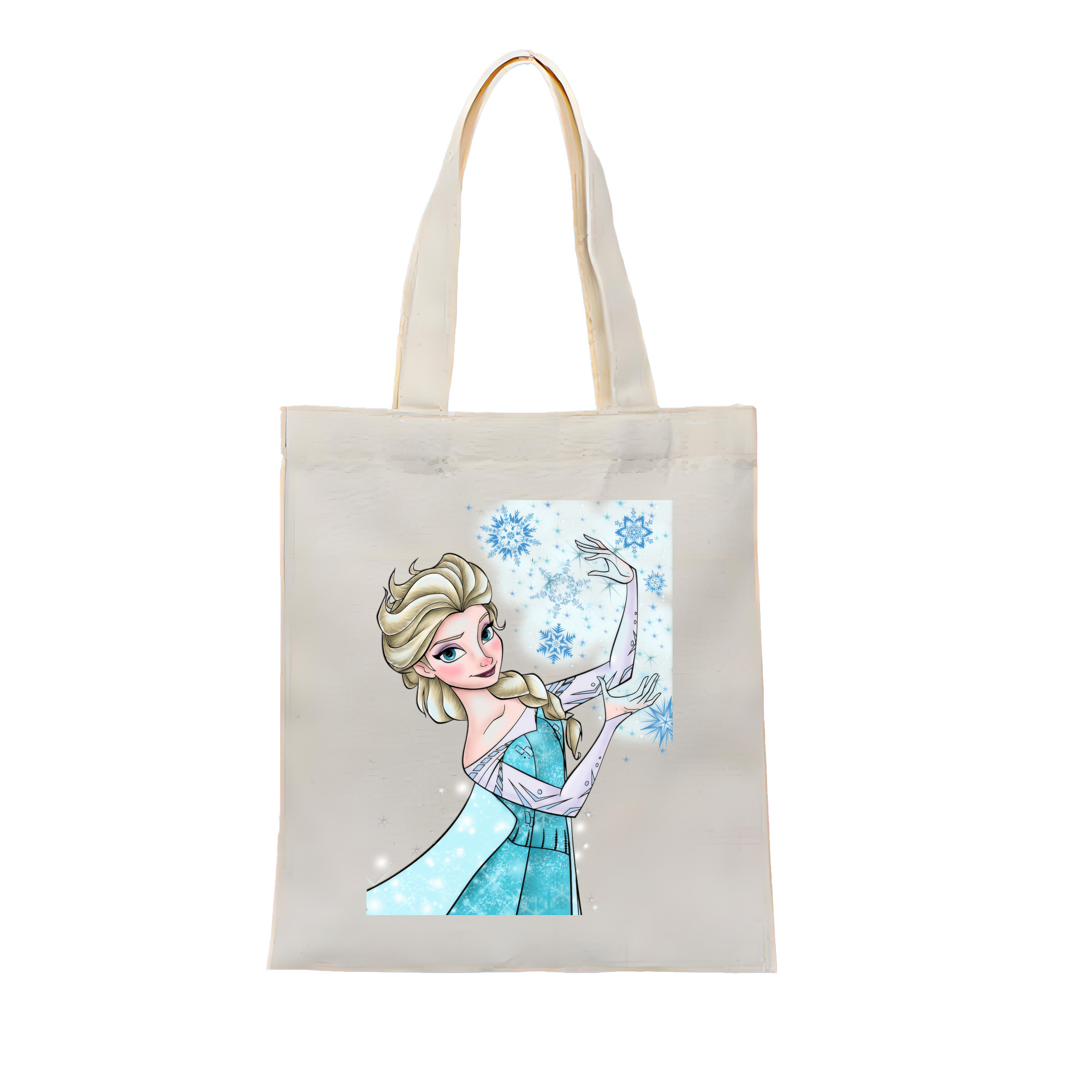 （画像用） アナと雪の女王 アンナ エルサ Frozen Anna Elsa 縦型キャンバス生地手提げバッグ　トートバッグ