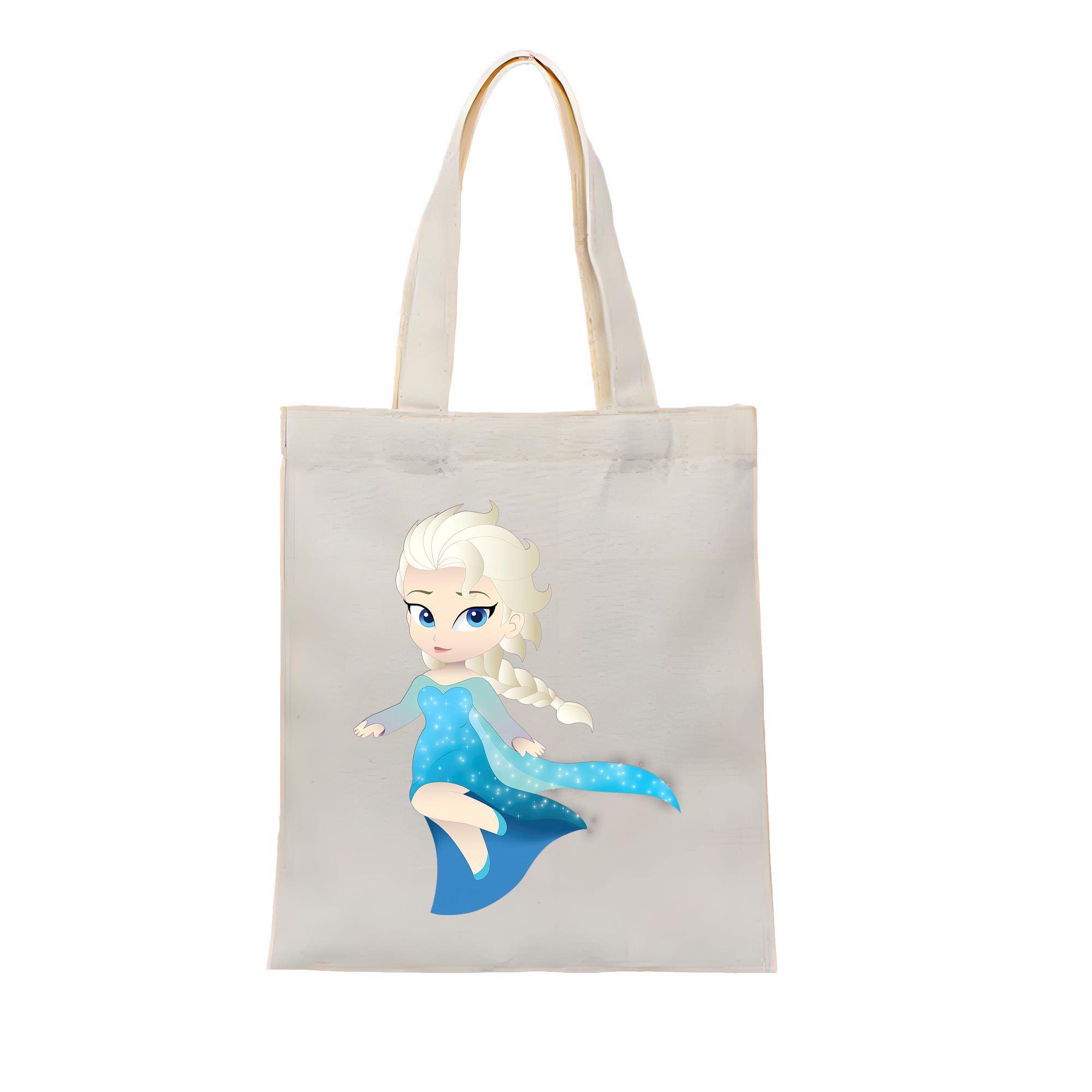 （画像用） アナと雪の女王 アンナ エルサ Frozen Anna Elsa 縦型キャンバス生地手提げバッグ　トートバッグ
