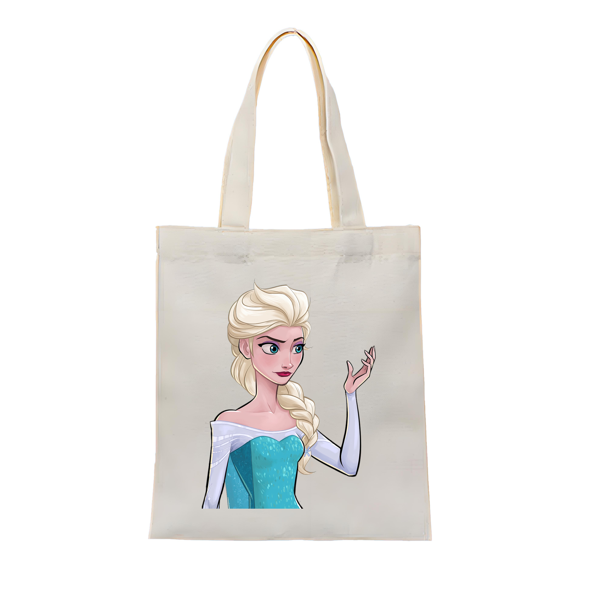 （画像用） アナと雪の女王 アンナ エルサ Frozen Anna Elsa 縦型キャンバス生地手提げバッグ　トートバッグ