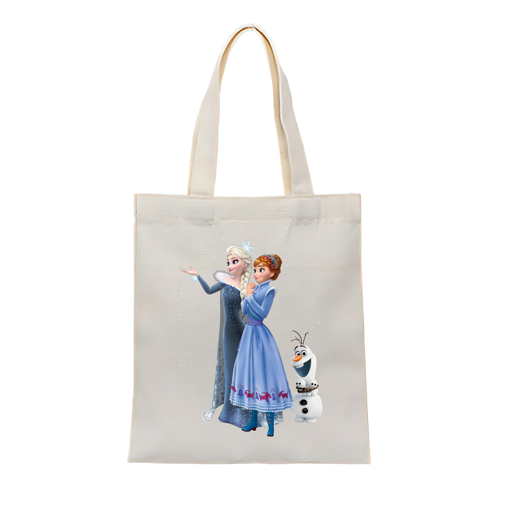 （画像用） アナと雪の女王 アンナ エルサ Frozen Anna Elsa 縦型キャンバス生地手提げバッグ　トートバッグ