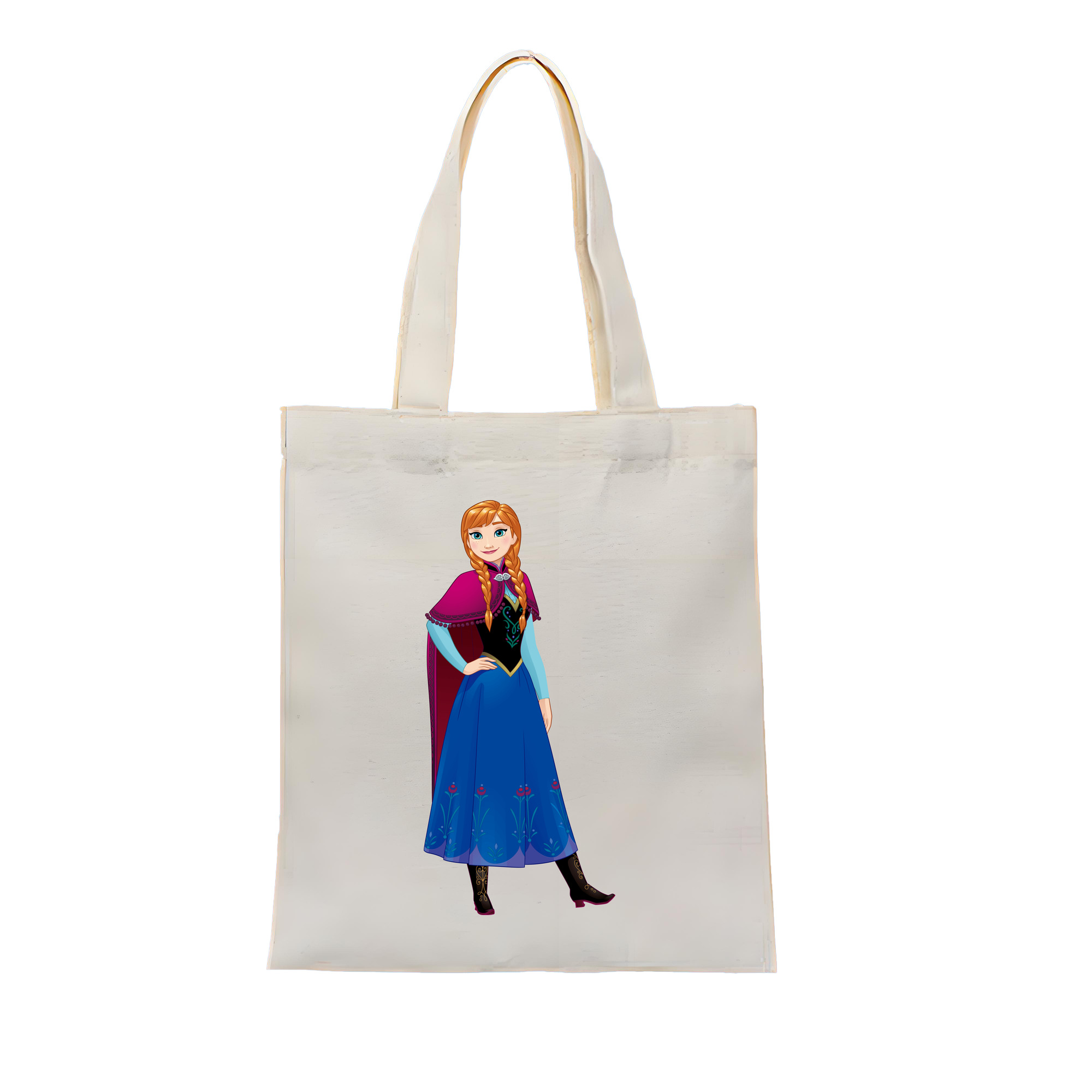 （画像用） アナと雪の女王 アンナ エルサ Frozen Anna Elsa 縦型キャンバス生地手提げバッグ　トートバッグ