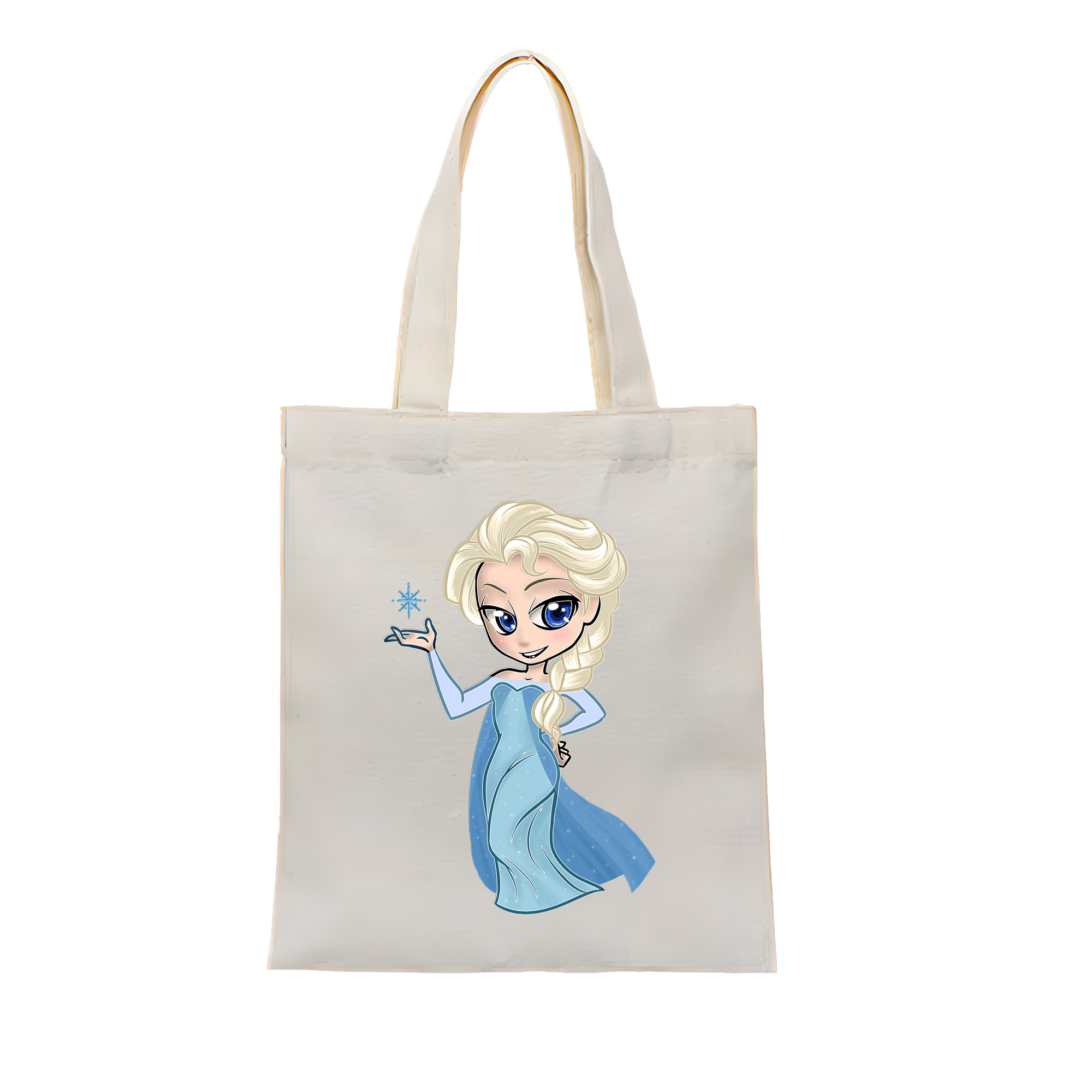 （画像用） アナと雪の女王 アンナ エルサ Frozen Anna Elsa 縦型キャンバス生地手提げバッグ　トートバッグ