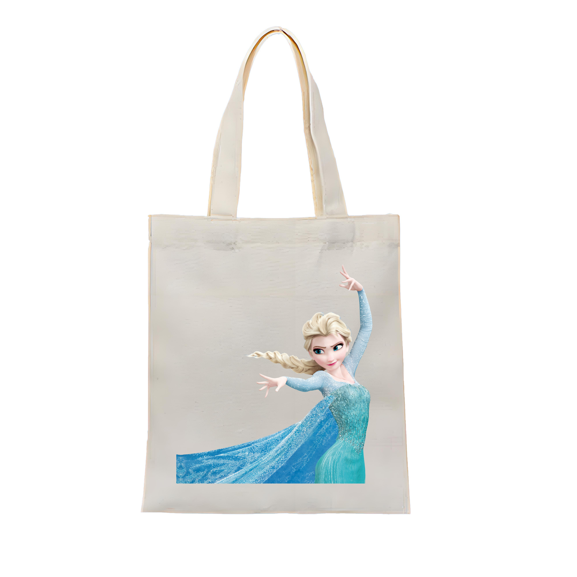 （画像用） アナと雪の女王 アンナ エルサ Frozen Anna Elsa 縦型キャンバス生地手提げバッグ　トートバッグ