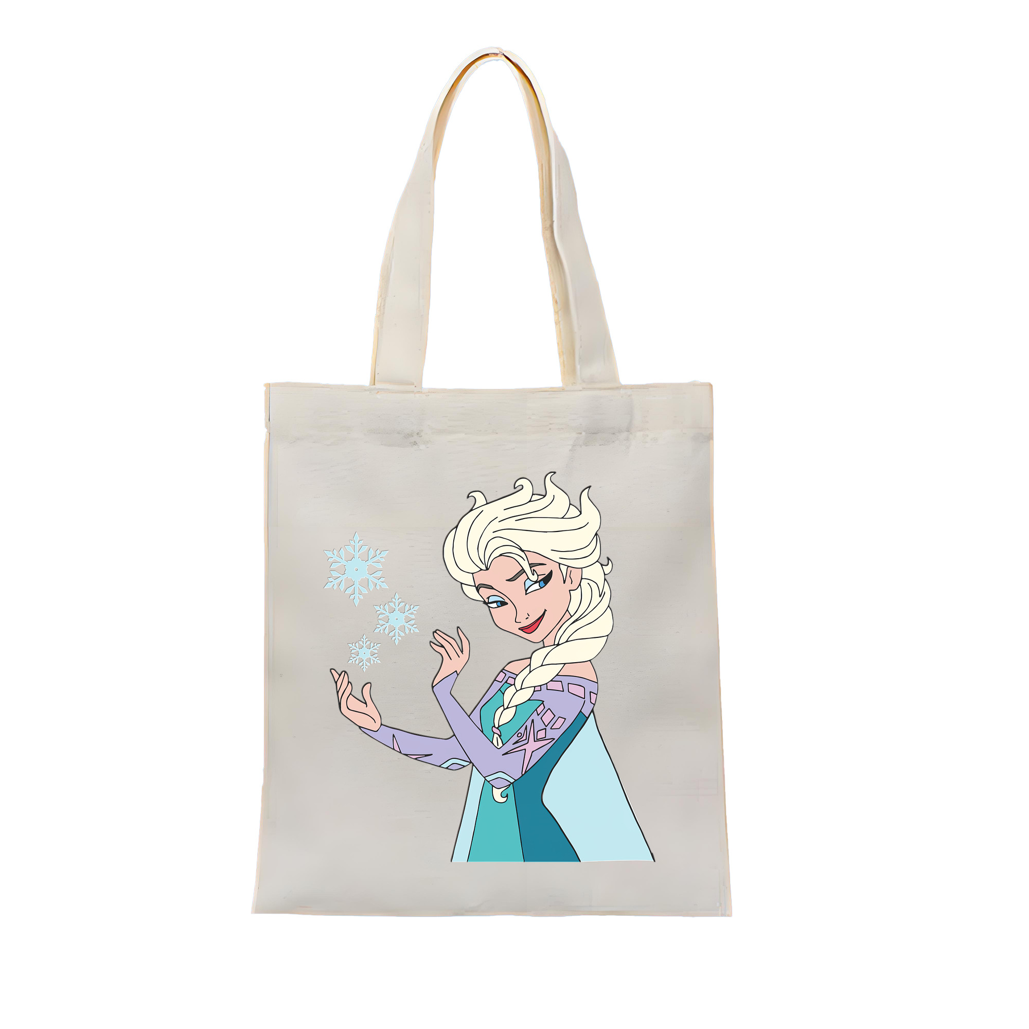 （画像用） アナと雪の女王 アンナ エルサ Frozen Anna Elsa 縦型キャンバス生地手提げバッグ　トートバッグ