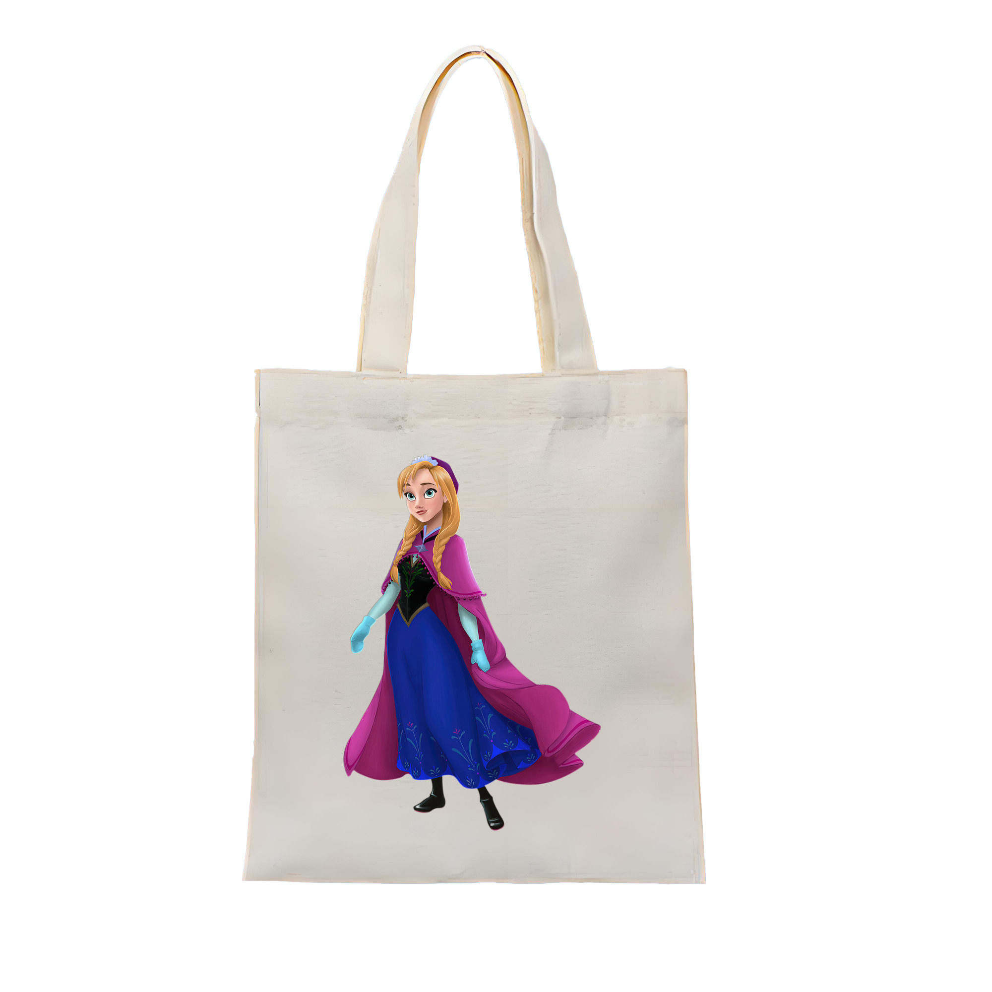 （画像用） アナと雪の女王 アンナ エルサ Frozen Anna Elsa 縦型キャンバス生地手提げバッグ　トートバッグ