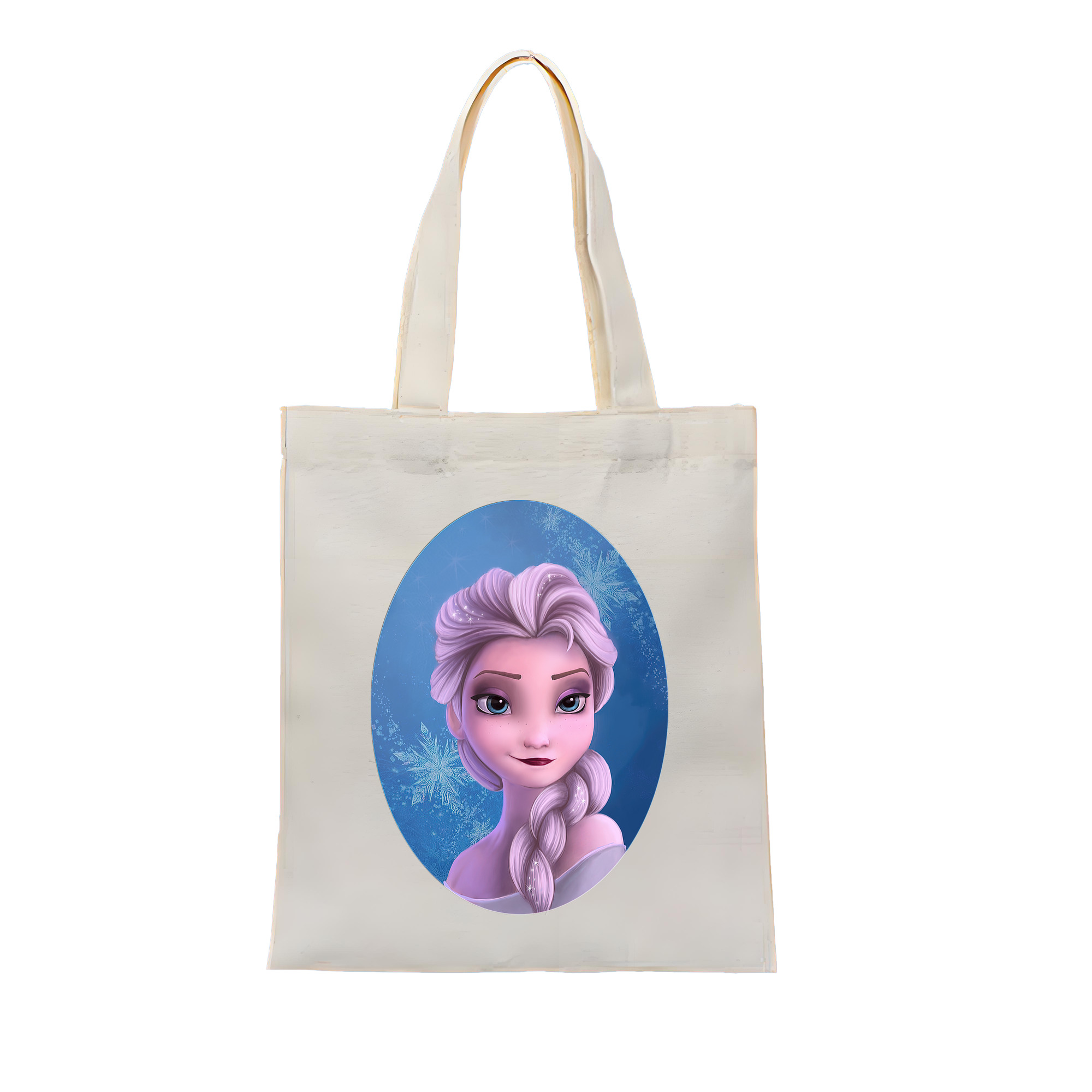 （画像用） アナと雪の女王 アンナ エルサ Frozen Anna Elsa 縦型キャンバス生地手提げバッグ　トートバッグ