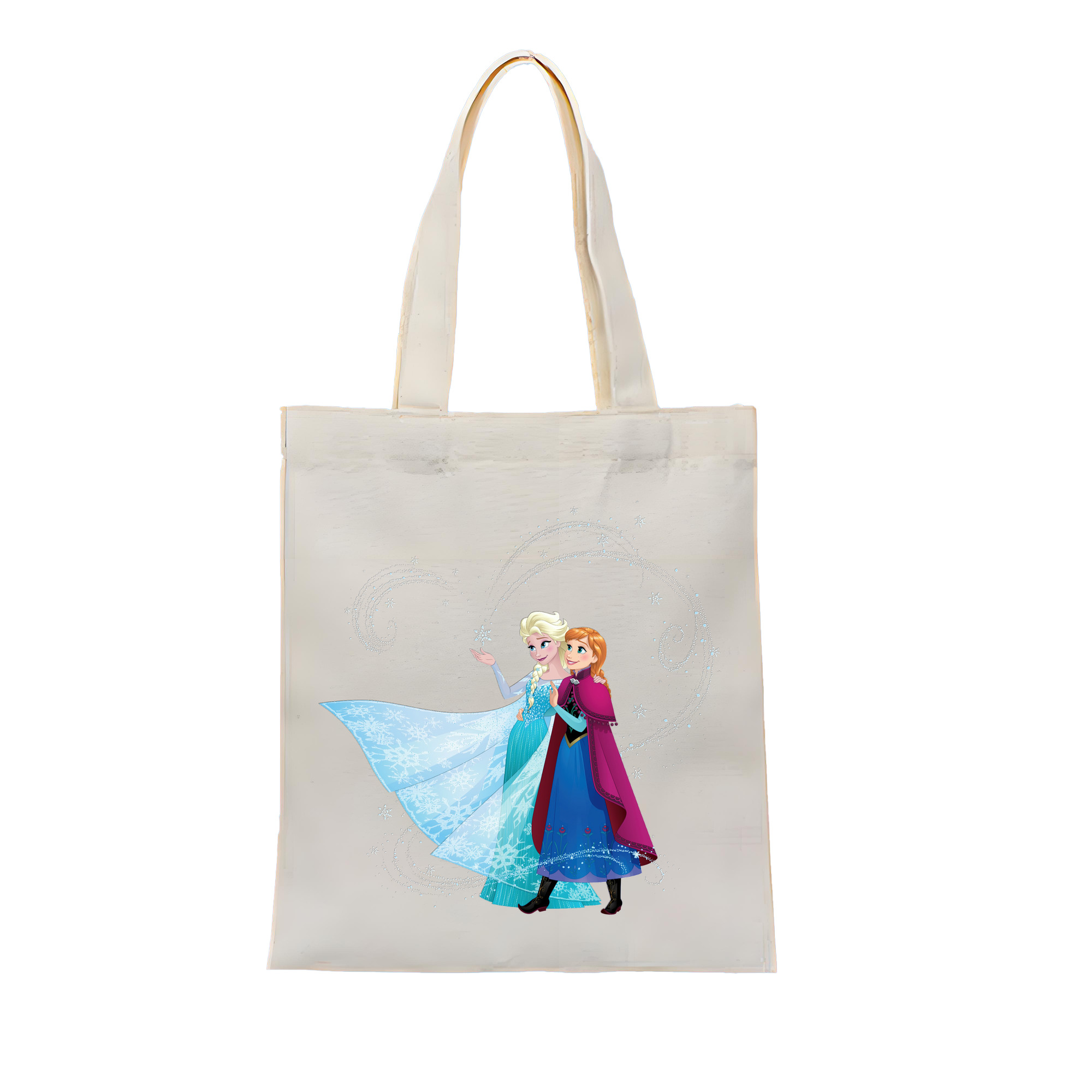 （画像用） アナと雪の女王 アンナ エルサ Frozen Anna Elsa 縦型キャンバス生地手提げバッグ　トートバッグ