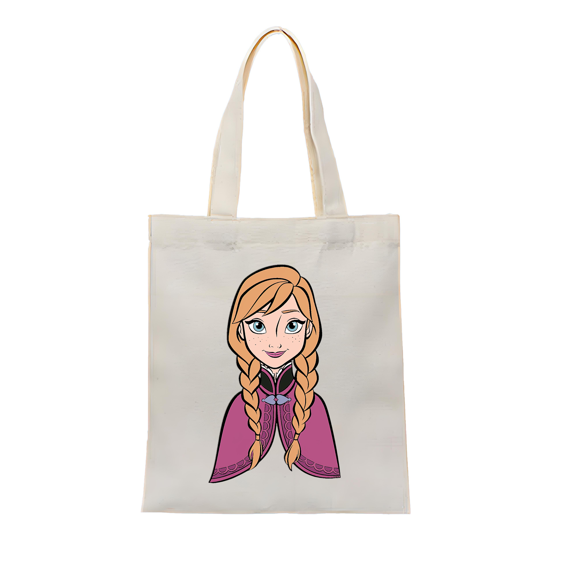 （画像用） アナと雪の女王 アンナ エルサ Frozen Anna Elsa 縦型キャンバス生地手提げバッグ　トートバッグ