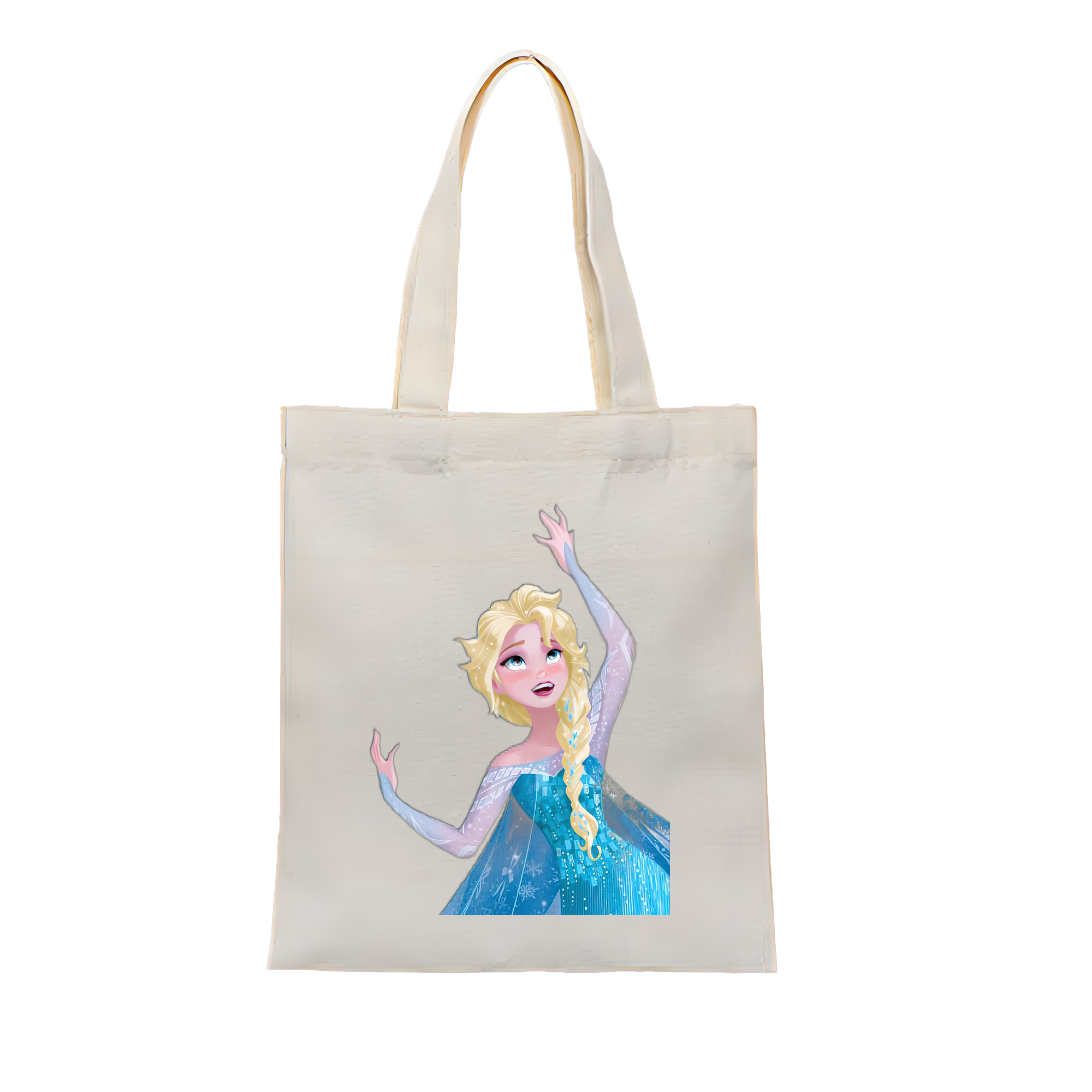 （画像用） アナと雪の女王 アンナ エルサ Frozen Anna Elsa 縦型キャンバス生地手提げバッグ　トートバッグ