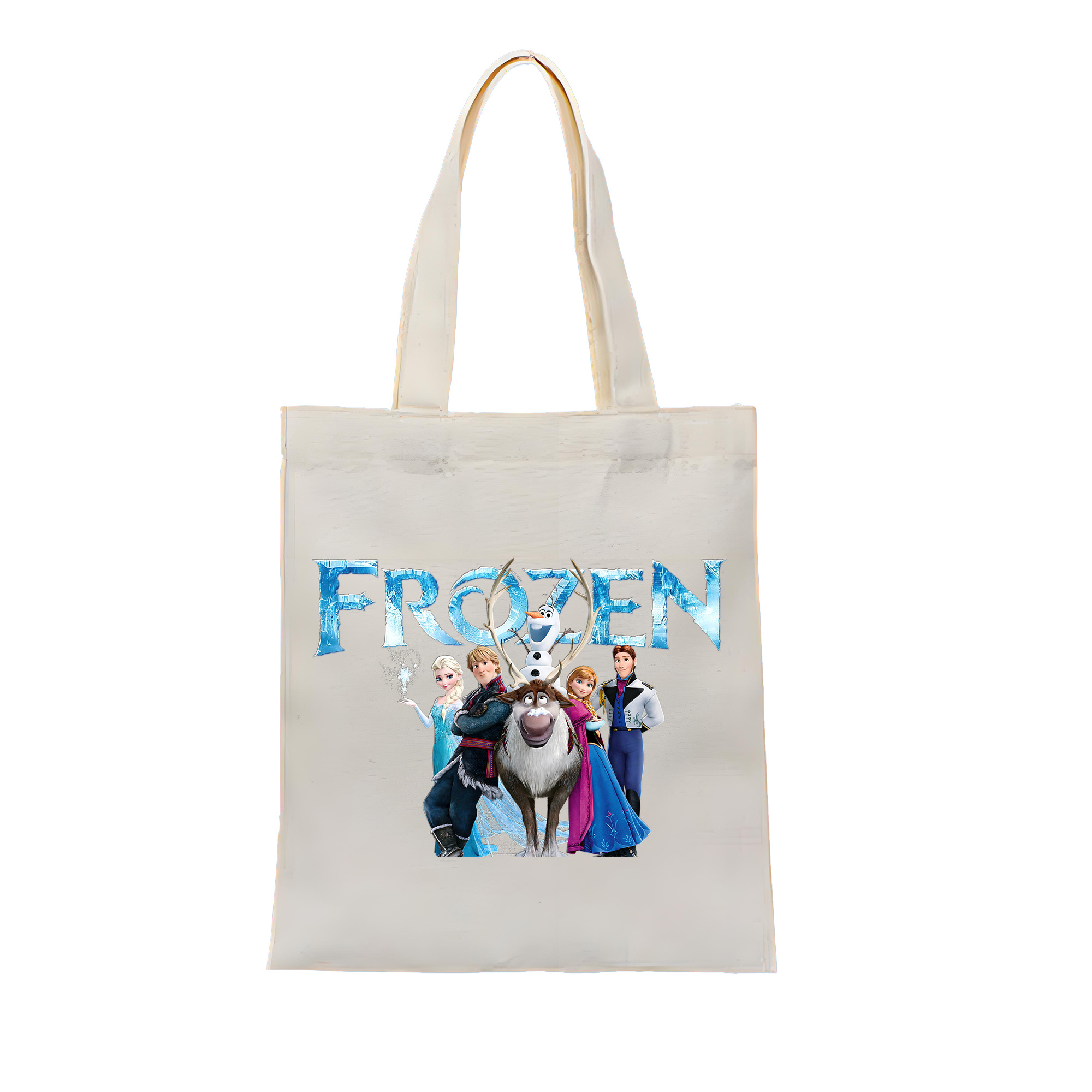（画像用） アナと雪の女王 アンナ エルサ Frozen Anna Elsa 縦型キャンバス生地手提げバッグ　トートバッグ