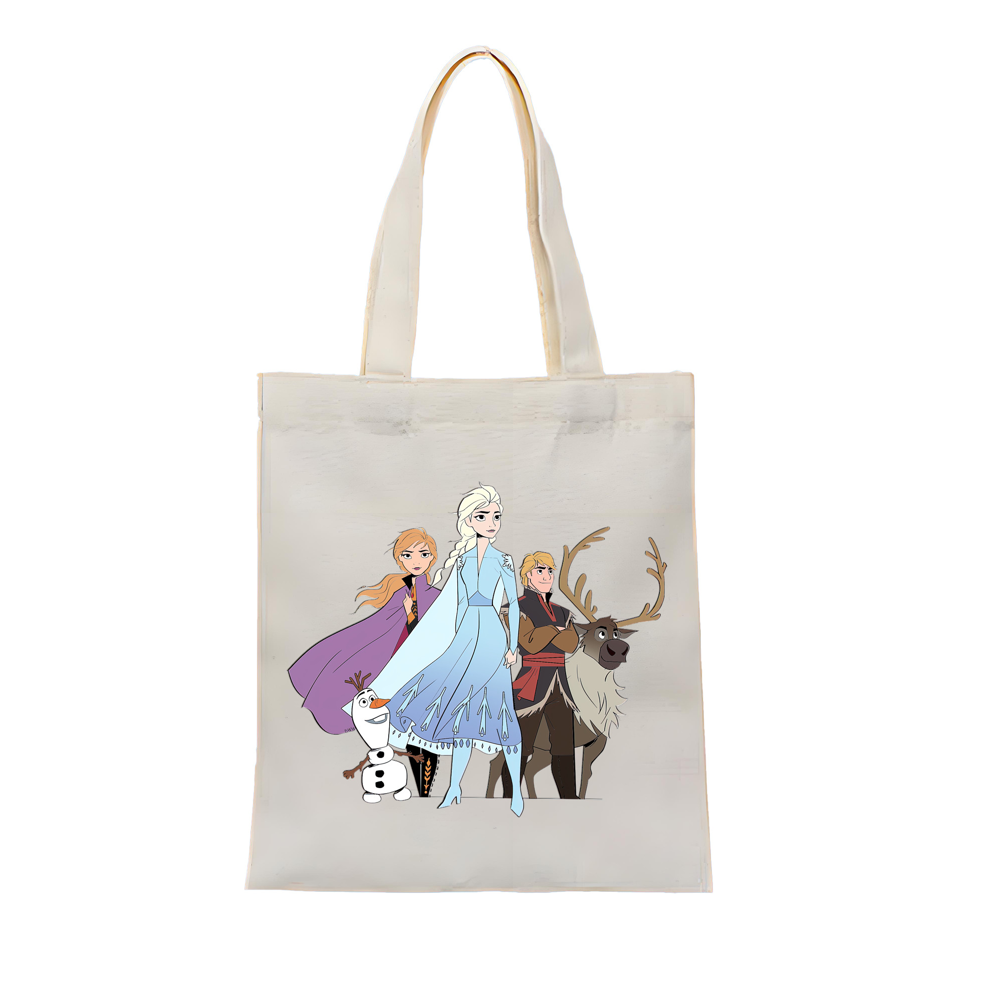 （画像用） アナと雪の女王 アンナ エルサ Frozen Anna Elsa 縦型キャンバス生地手提げバッグ　トートバッグ
