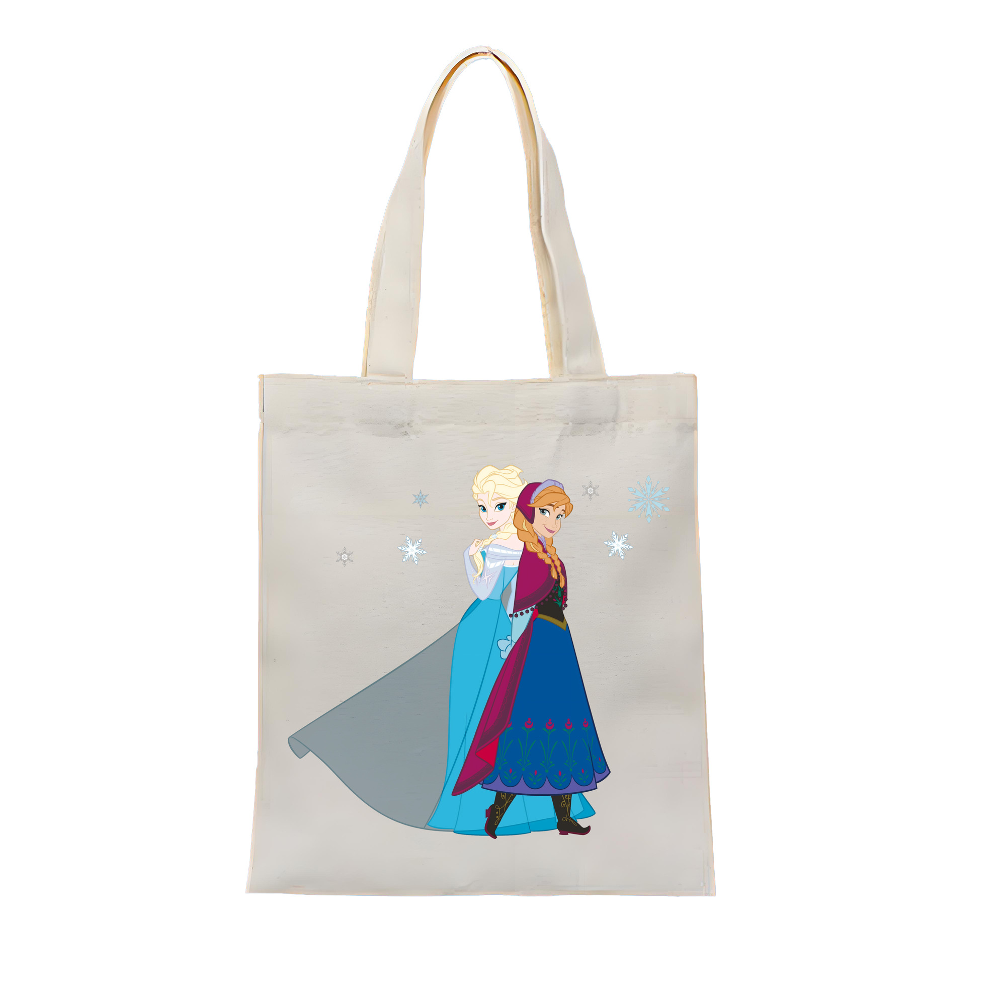 （画像用） アナと雪の女王 アンナ エルサ Frozen Anna Elsa 縦型キャンバス生地手提げバッグ　トートバッグ