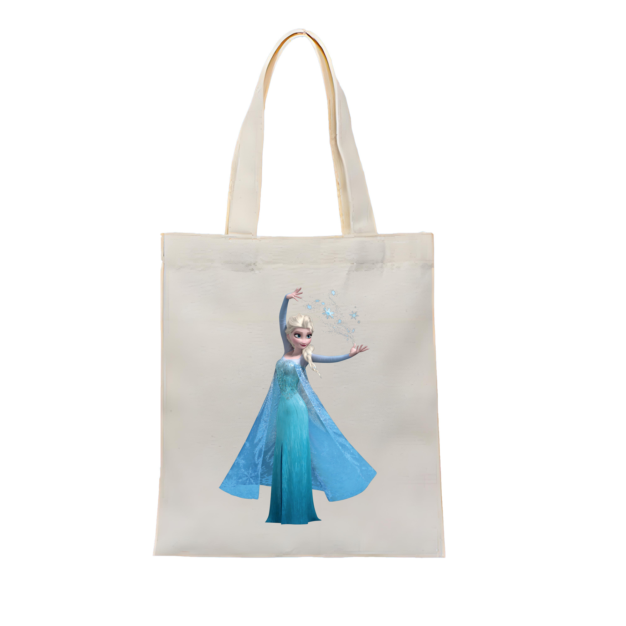 （画像用） アナと雪の女王 アンナ エルサ Frozen Anna Elsa 縦型キャンバス生地手提げバッグ　トートバッグ