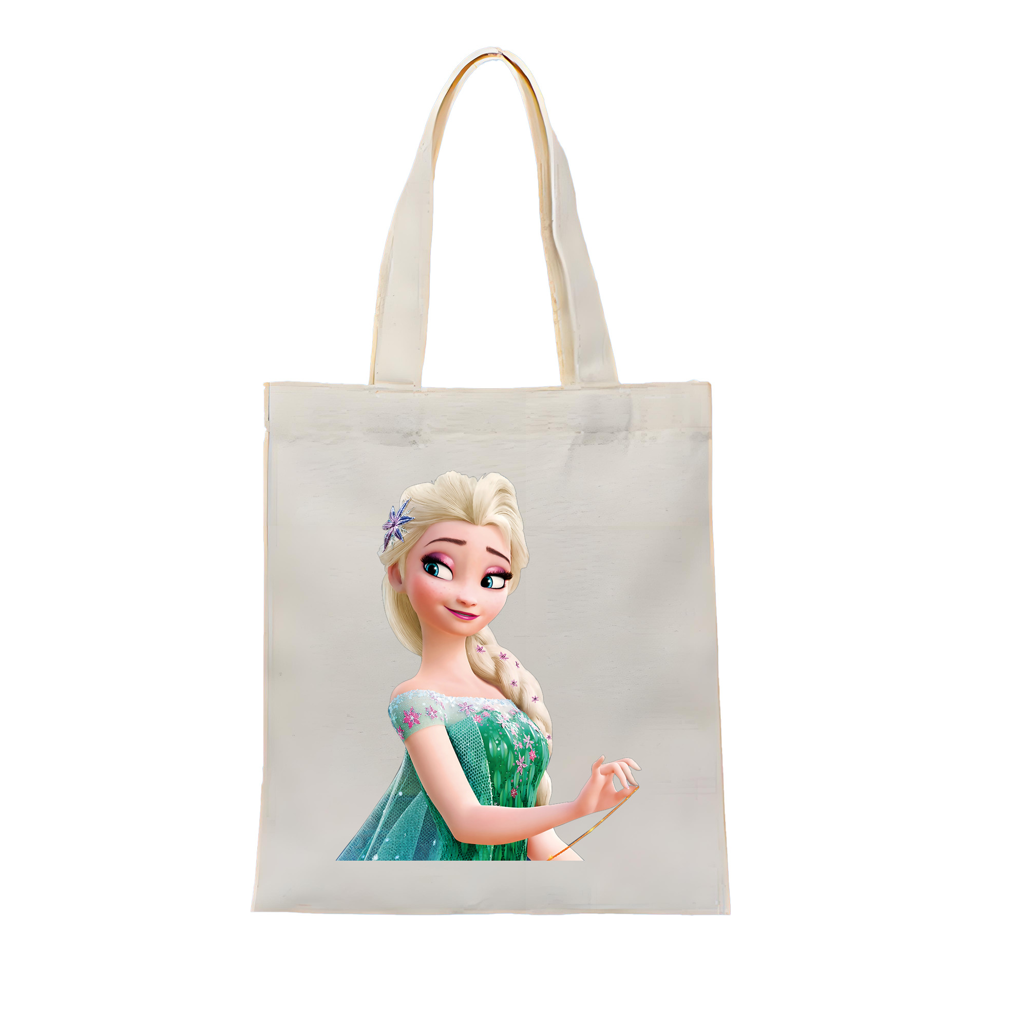 （画像用） アナと雪の女王 アンナ エルサ Frozen Anna Elsa 縦型キャンバス生地手提げバッグ　トートバッグ