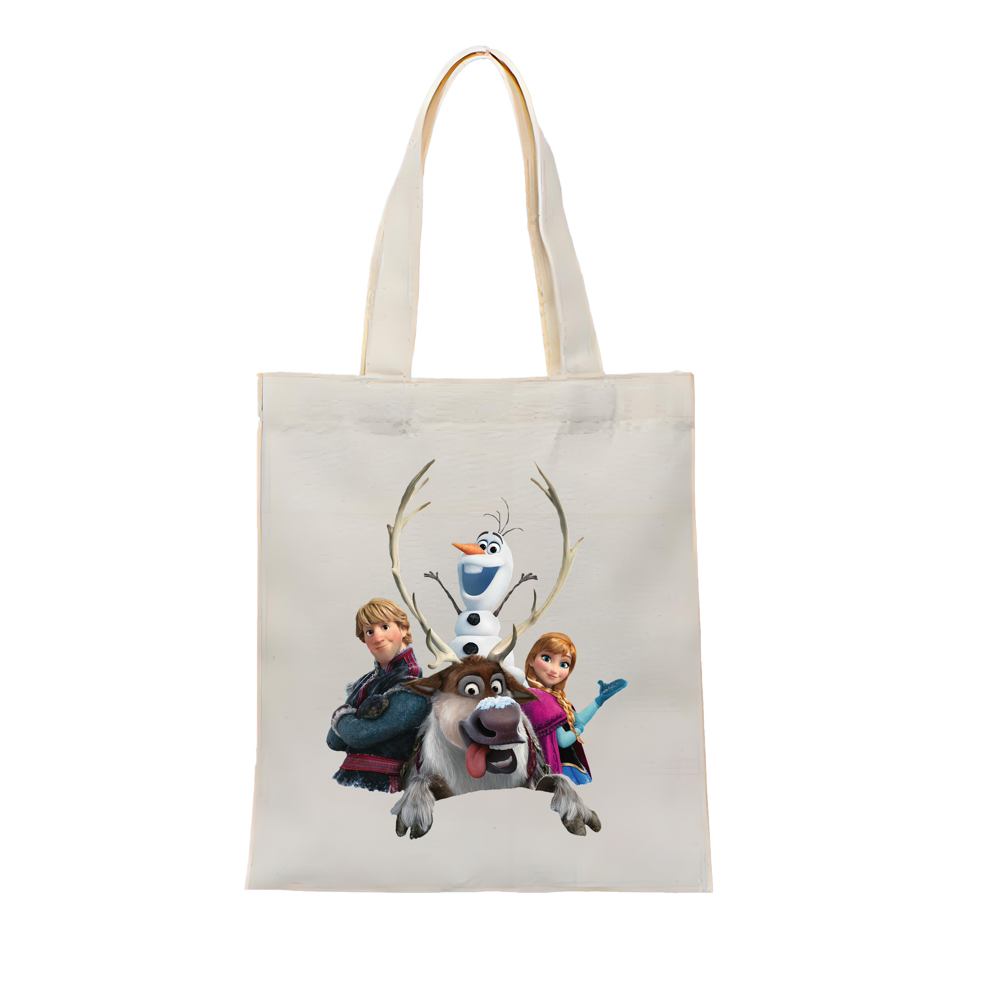（画像用） アナと雪の女王 アンナ エルサ Frozen Anna Elsa 縦型キャンバス生地手提げバッグ　トートバッグ