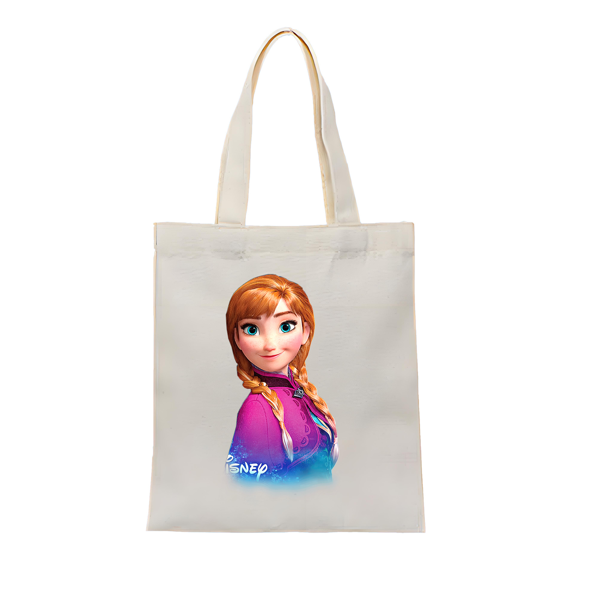 （画像用） アナと雪の女王 アンナ エルサ Frozen Anna Elsa 縦型キャンバス生地手提げバッグ　トートバッグ