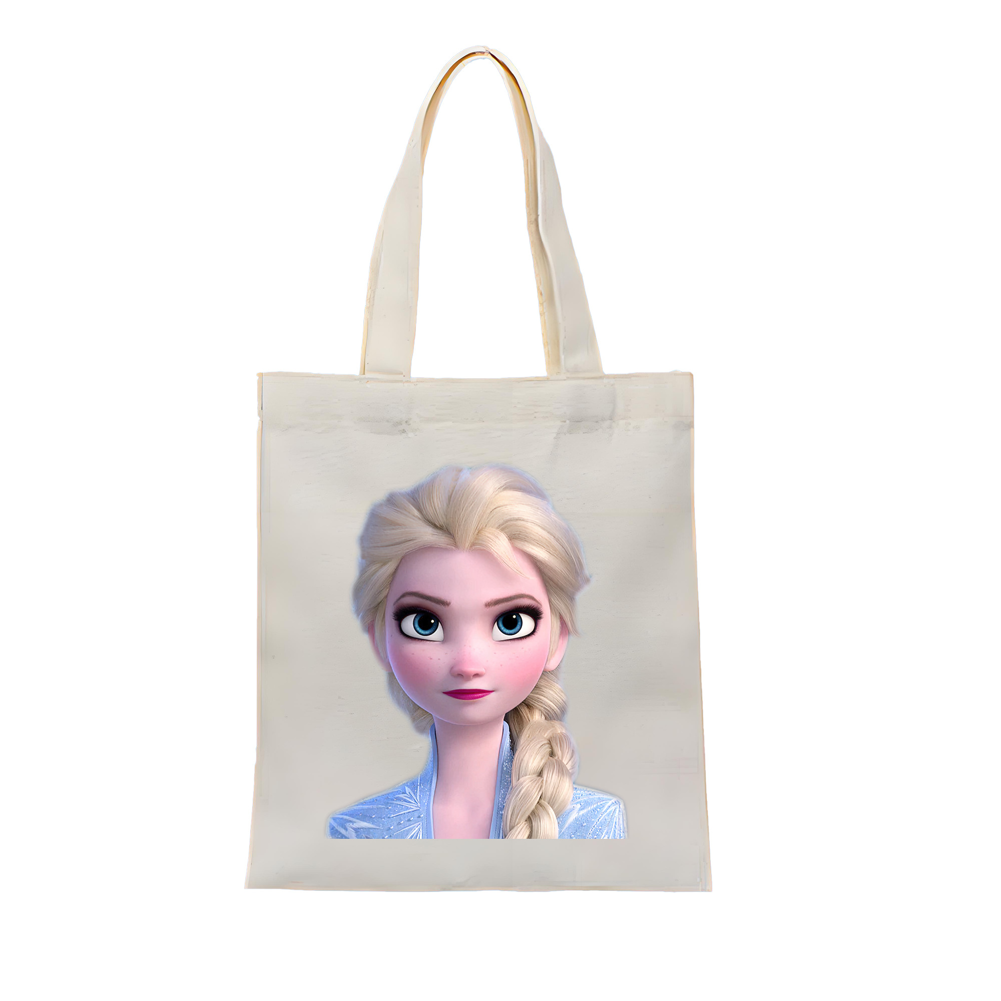 （画像用） アナと雪の女王 アンナ エルサ Frozen Anna Elsa 縦型キャンバス生地手提げバッグ　トートバッグ