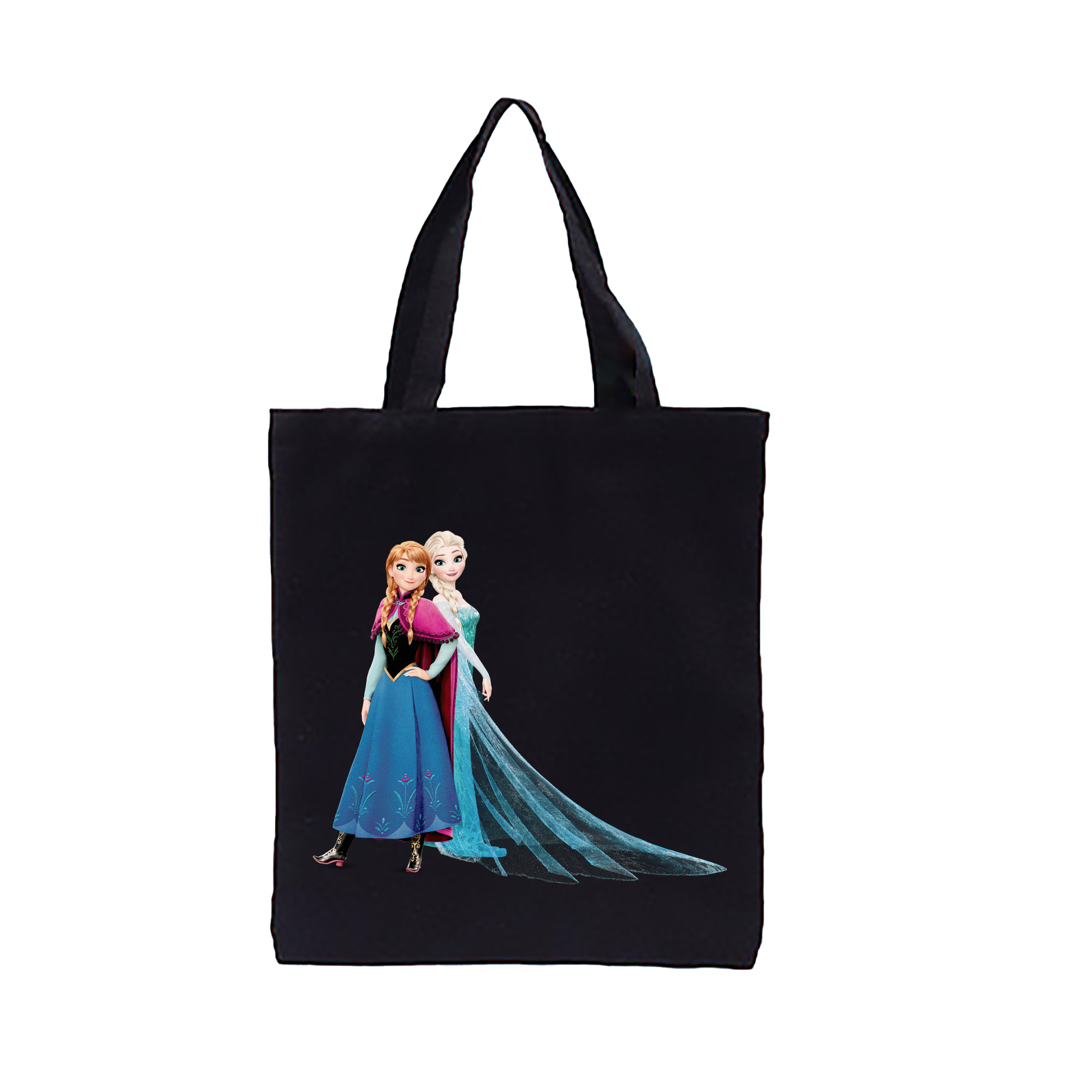 （画像用） アナと雪の女王 アンナ エルサ Frozen Anna Elsa 縦型キャンバス生地手提げバッグ　トートバッグ
