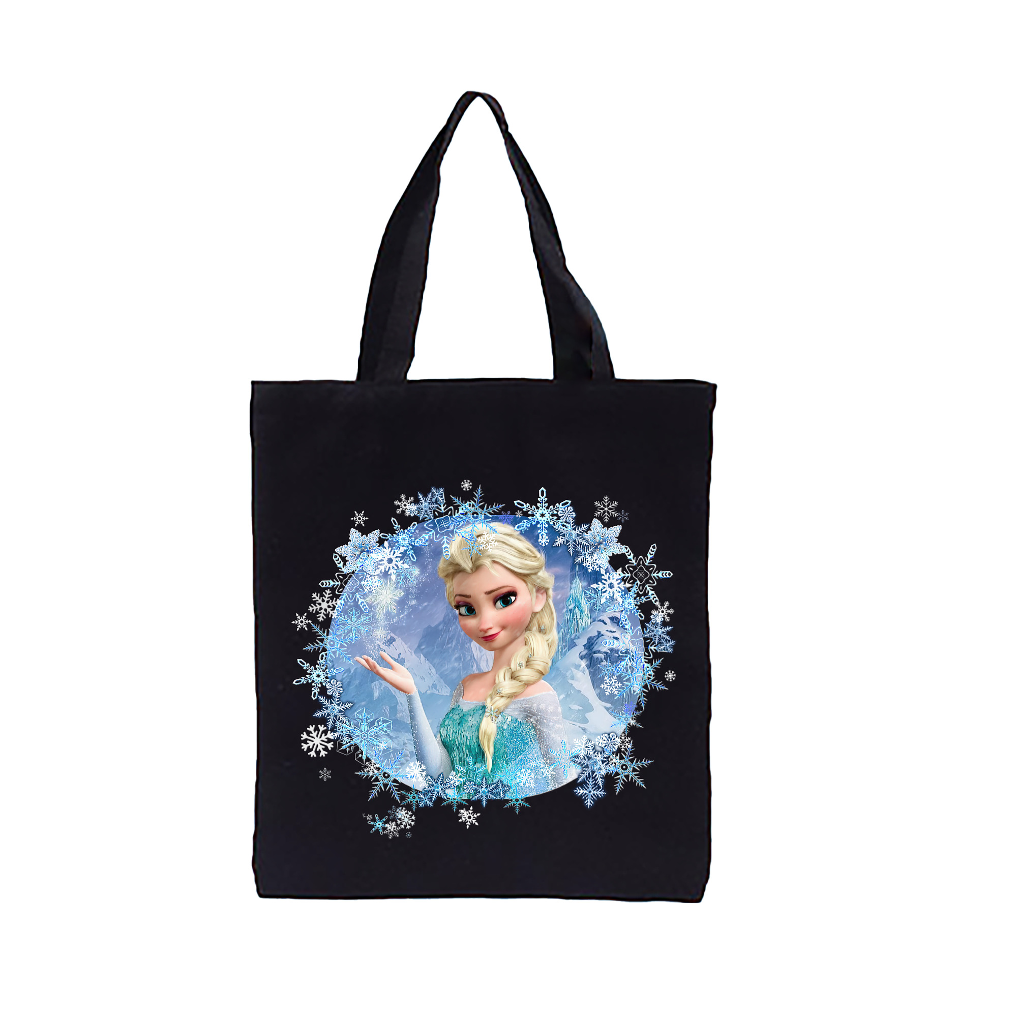 （画像用） アナと雪の女王 アンナ エルサ Frozen Anna Elsa 縦型キャンバス生地手提げバッグ　トートバッグ