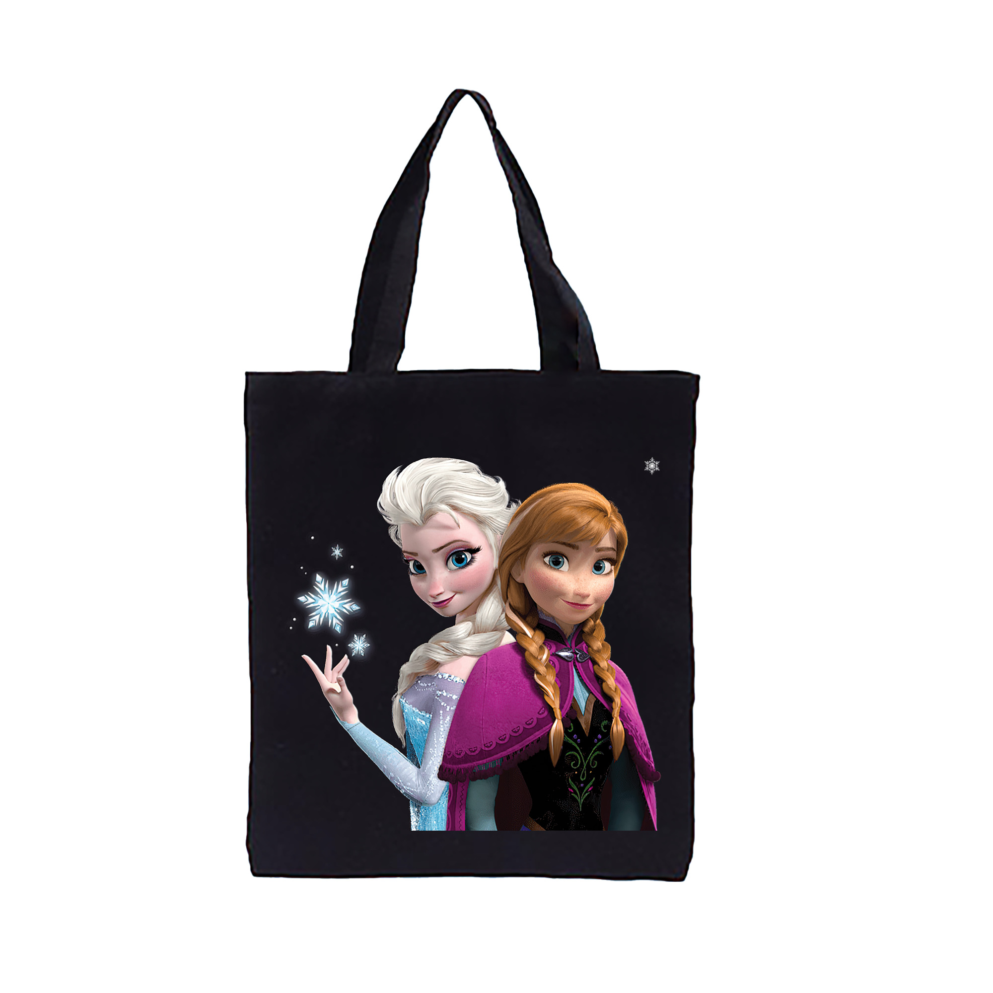 （画像用） アナと雪の女王 アンナ エルサ Frozen Anna Elsa 縦型キャンバス生地手提げバッグ　トートバッグ
