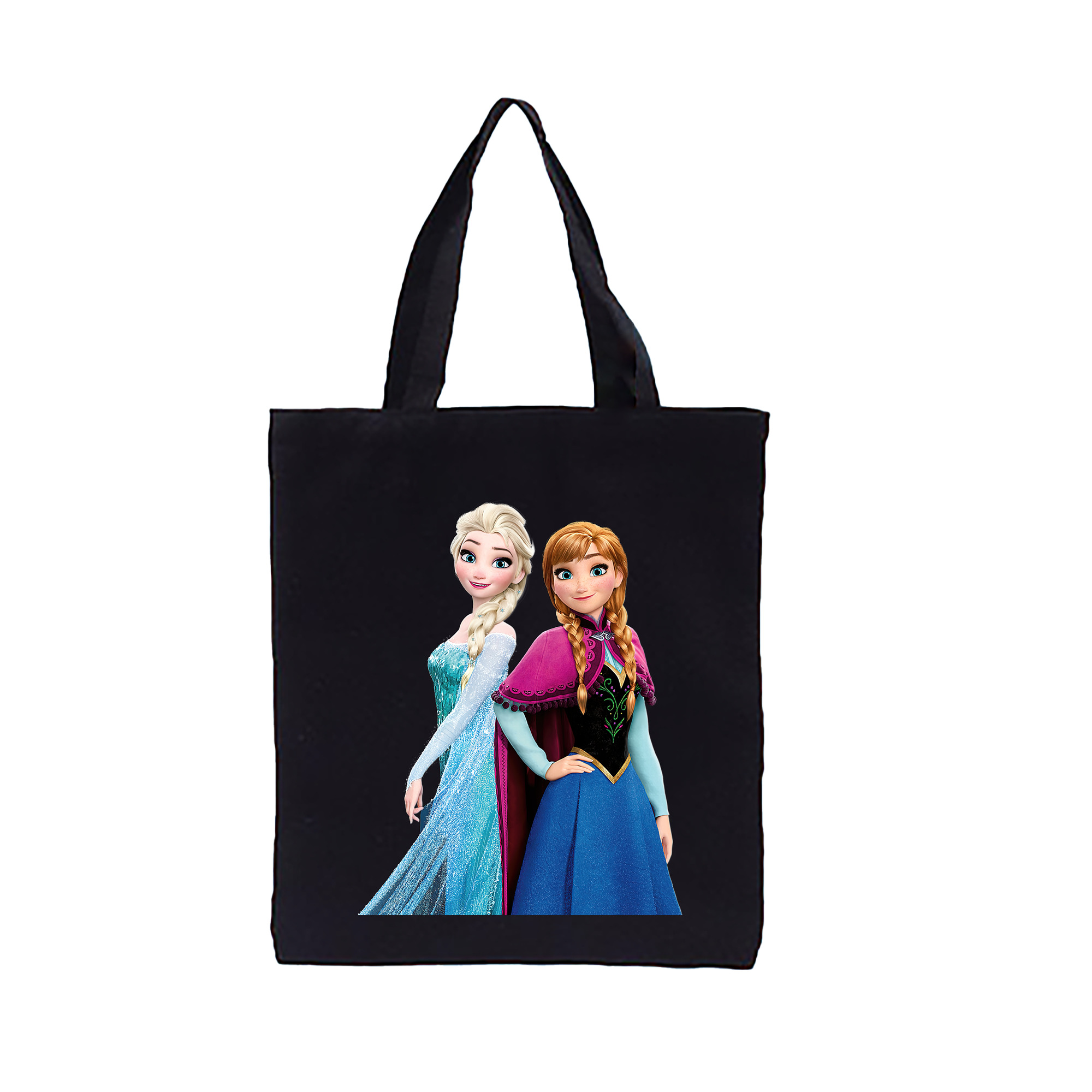（画像用） アナと雪の女王 アンナ エルサ Frozen Anna Elsa 縦型キャンバス生地手提げバッグ　トートバッグ