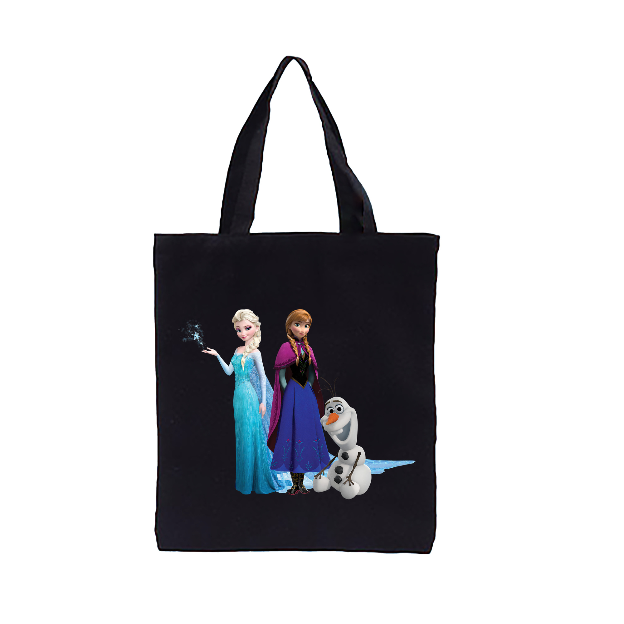 （画像用） アナと雪の女王 アンナ エルサ Frozen Anna Elsa 縦型キャンバス生地手提げバッグ　トートバッグ