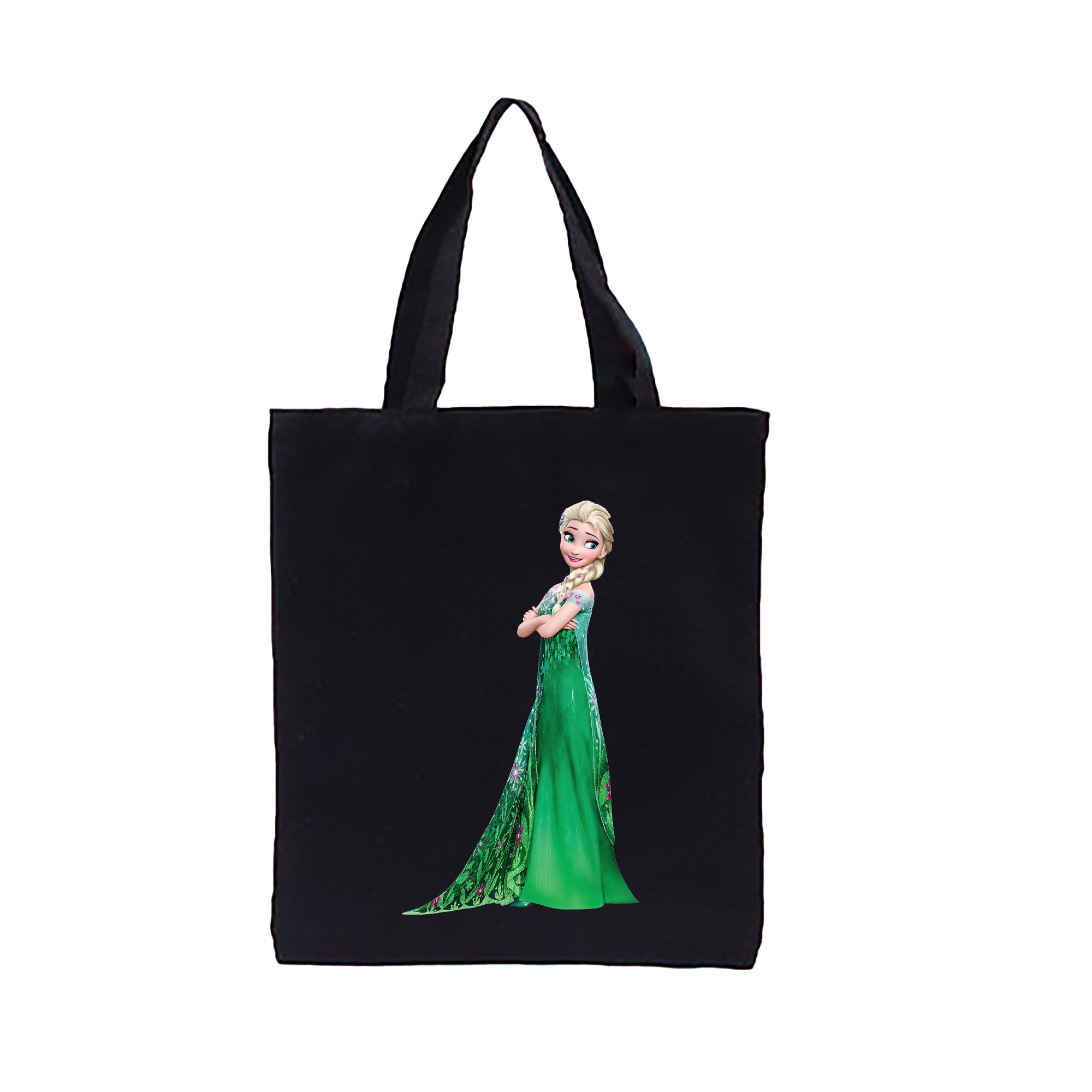 （画像用） アナと雪の女王 アンナ エルサ Frozen Anna Elsa 縦型キャンバス生地手提げバッグ　トートバッグ