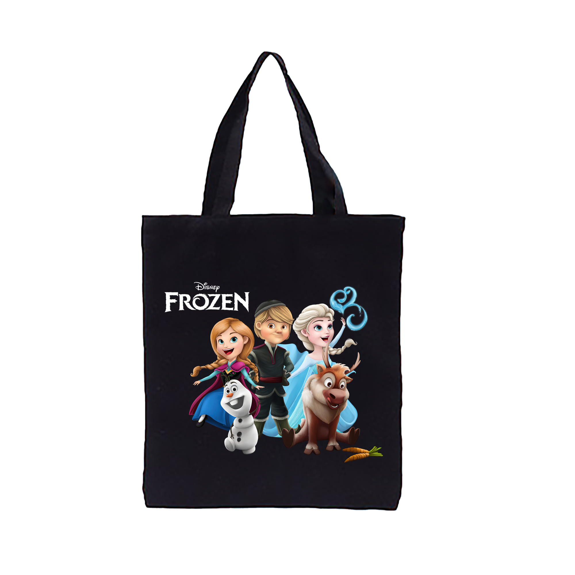 （画像用） アナと雪の女王 アンナ エルサ Frozen Anna Elsa 縦型キャンバス生地手提げバッグ　トートバッグ