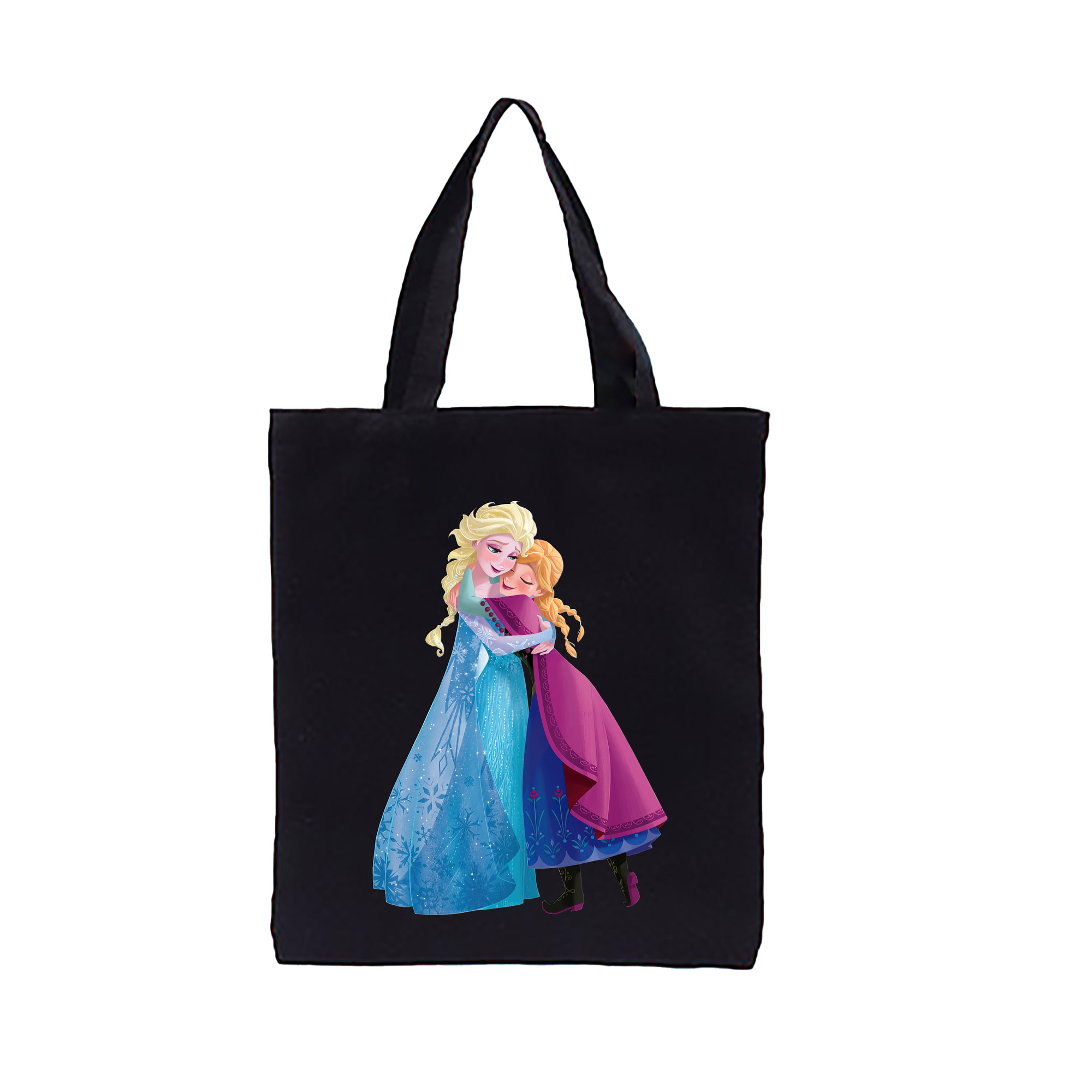 （画像用） アナと雪の女王 アンナ エルサ Frozen Anna Elsa 縦型キャンバス生地手提げバッグ　トートバッグ