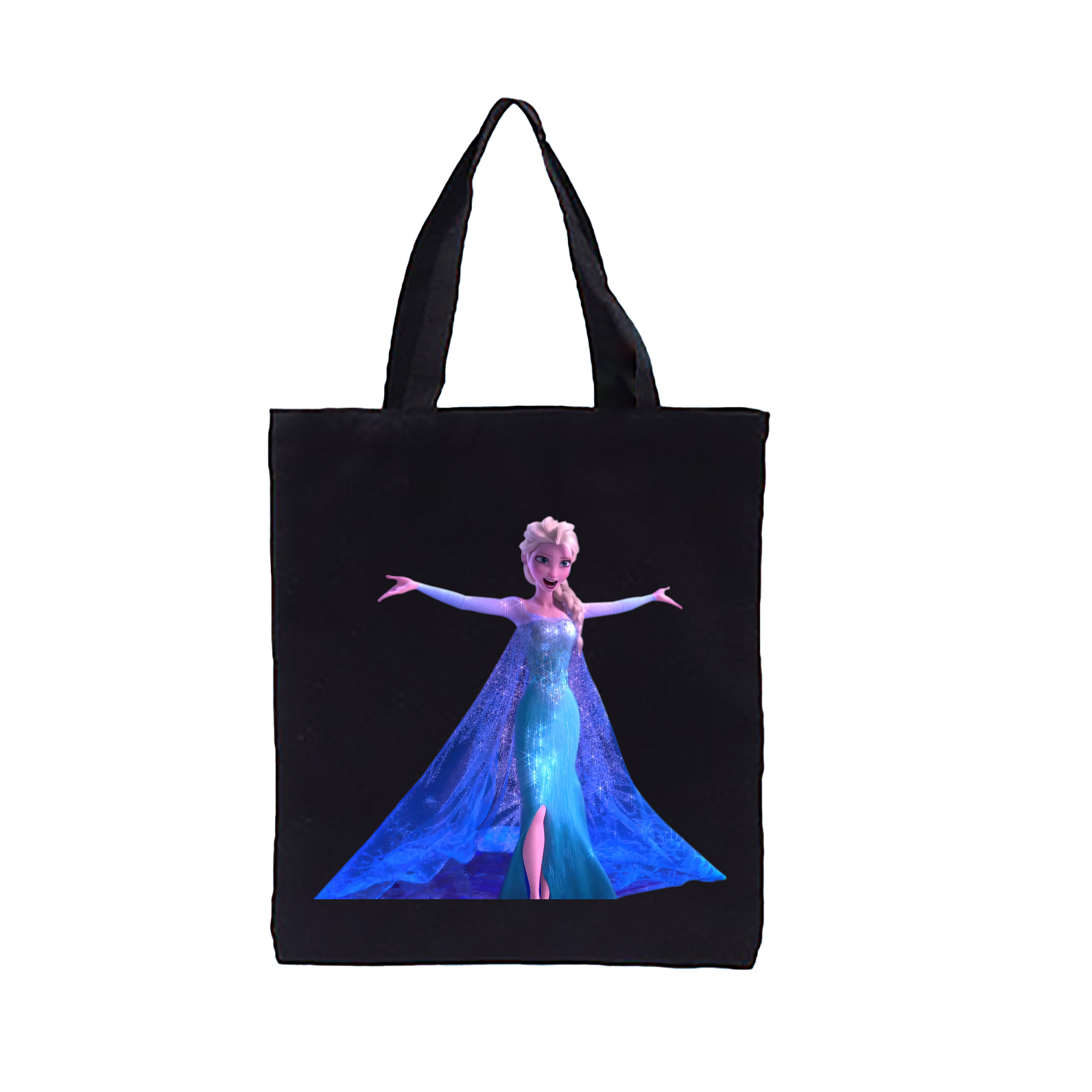 （画像用） アナと雪の女王 アンナ エルサ Frozen Anna Elsa 縦型キャンバス生地手提げバッグ　トートバッグ