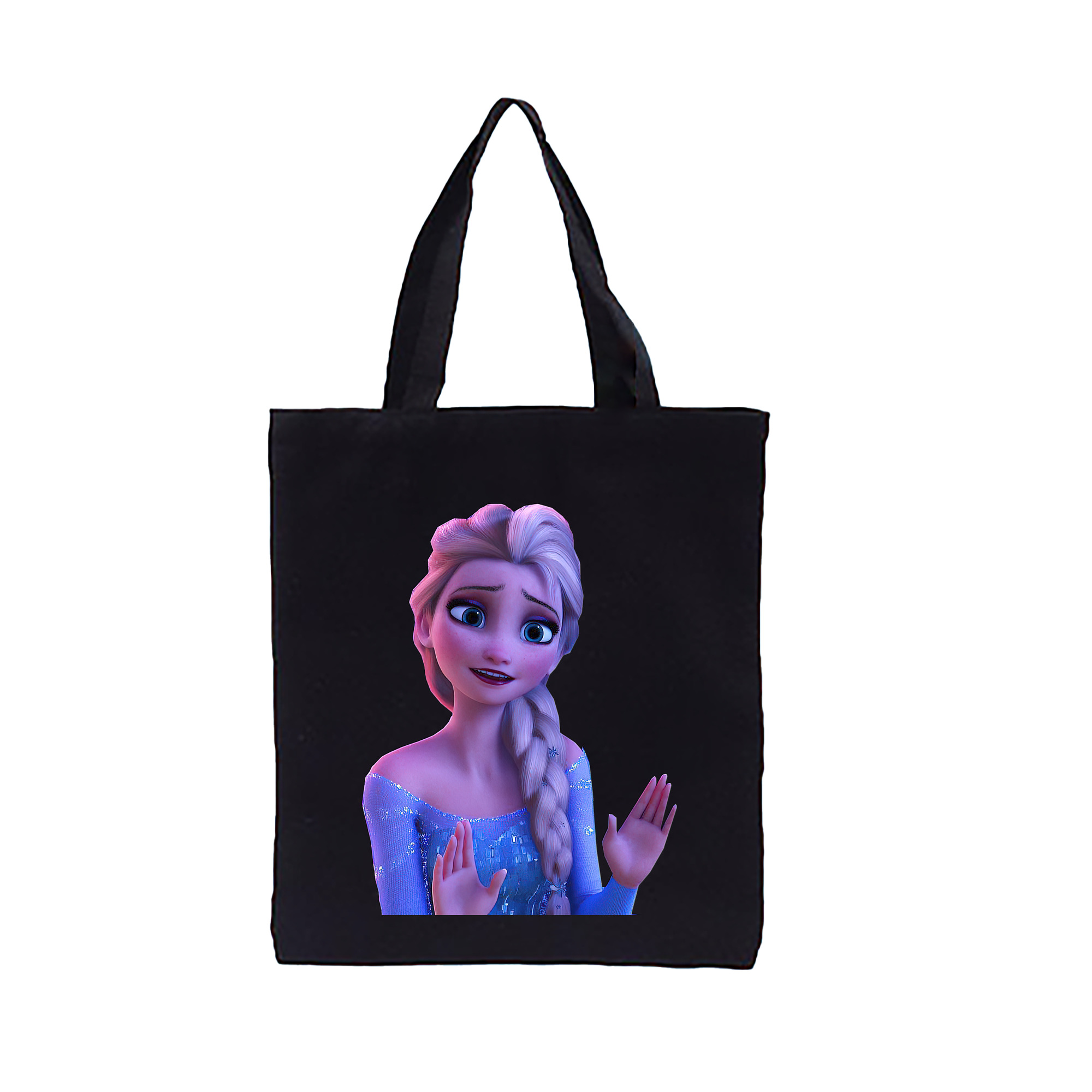 （画像用） アナと雪の女王 アンナ エルサ Frozen Anna Elsa 縦型キャンバス生地手提げバッグ　トートバッグ