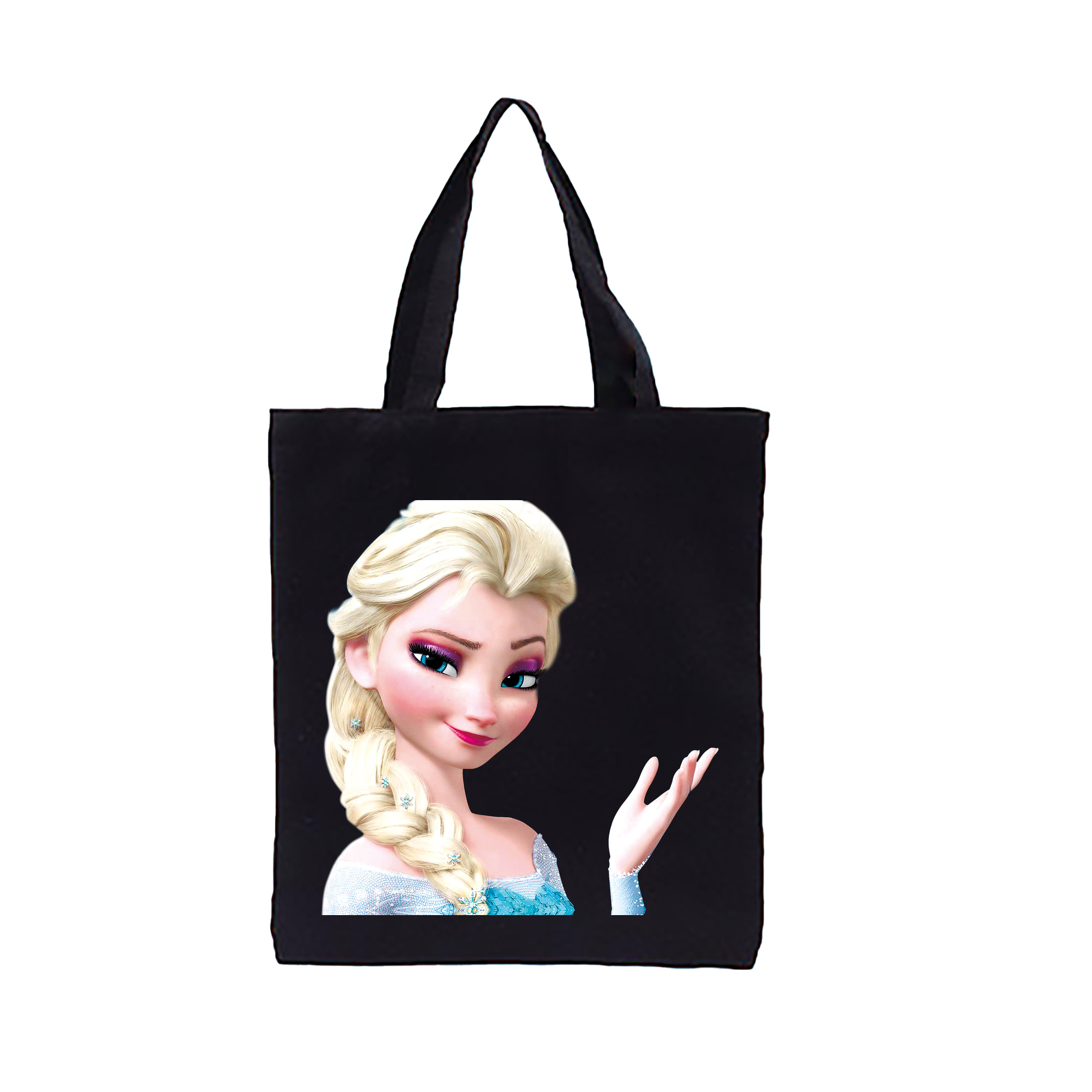 （画像用） アナと雪の女王 アンナ エルサ Frozen Anna Elsa 縦型キャンバス生地手提げバッグ　トートバッグ