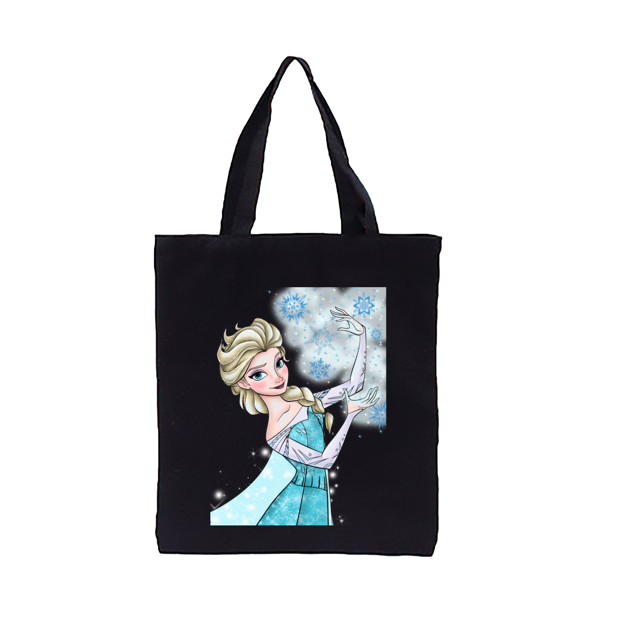（画像用） アナと雪の女王 アンナ エルサ Frozen Anna Elsa 縦型キャンバス生地手提げバッグ　トートバッグ