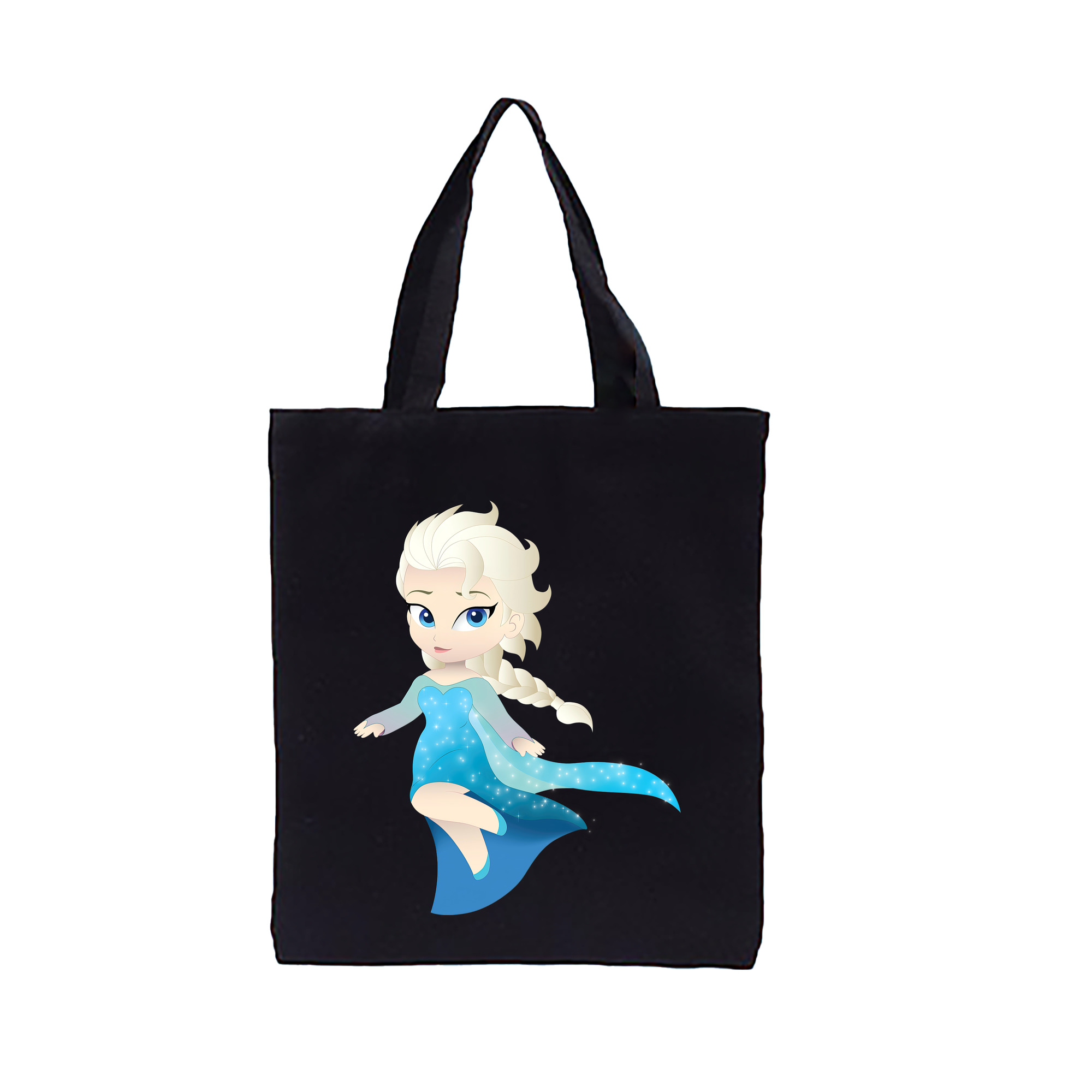 （画像用） アナと雪の女王 アンナ エルサ Frozen Anna Elsa 縦型キャンバス生地手提げバッグ　トートバッグ