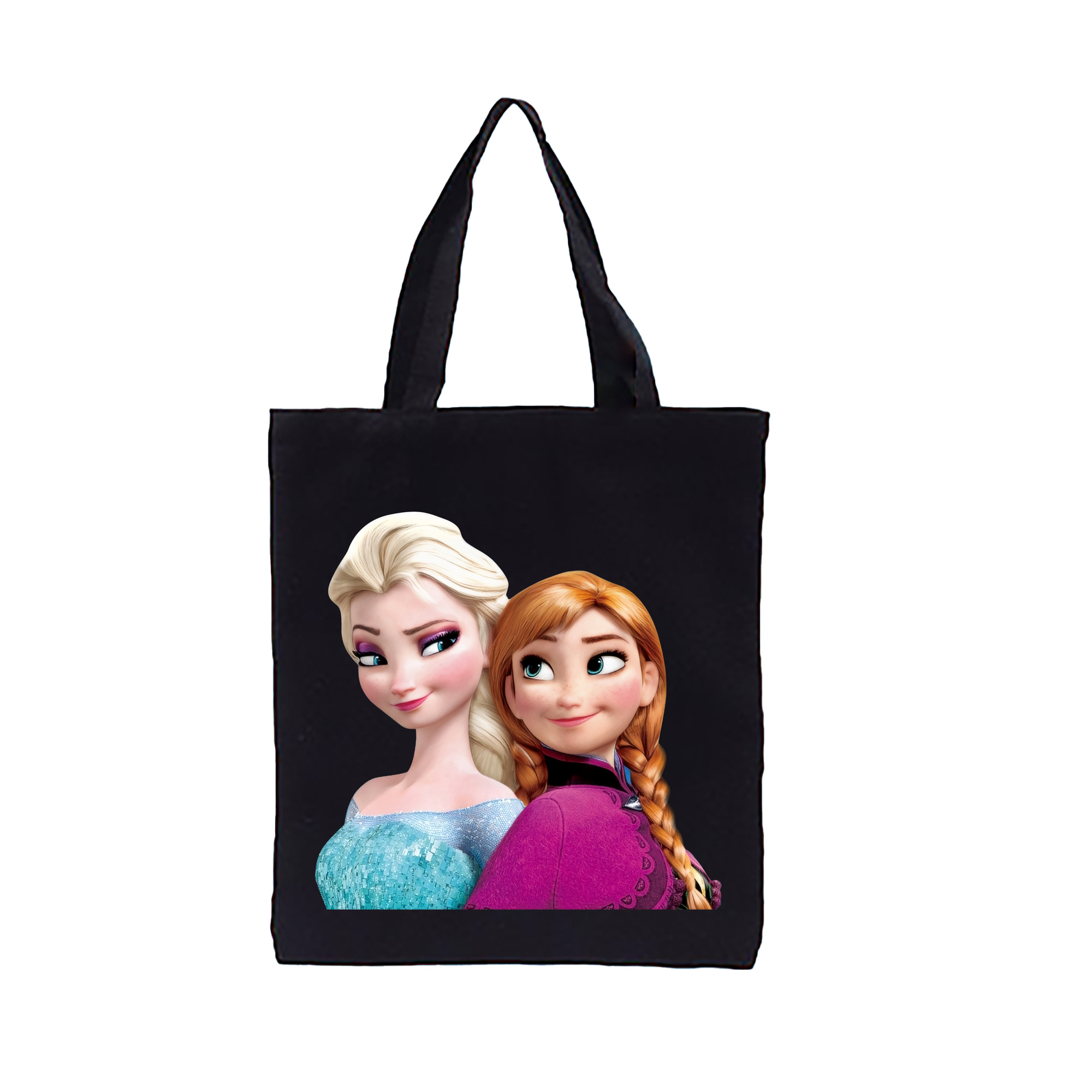 （画像用） アナと雪の女王 アンナ エルサ Frozen Anna Elsa 縦型キャンバス生地手提げバッグ　トートバッグ