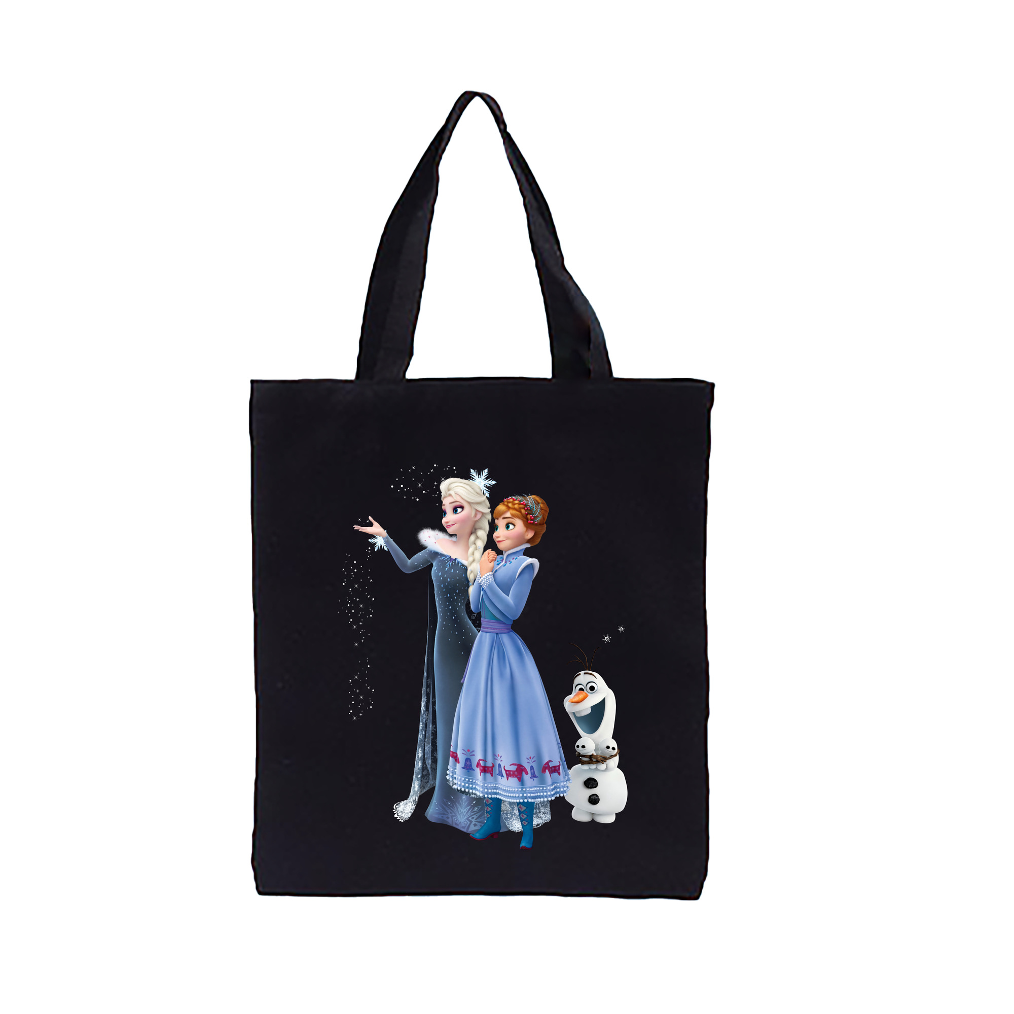 （画像用） アナと雪の女王 アンナ エルサ Frozen Anna Elsa 縦型キャンバス生地手提げバッグ　トートバッグ