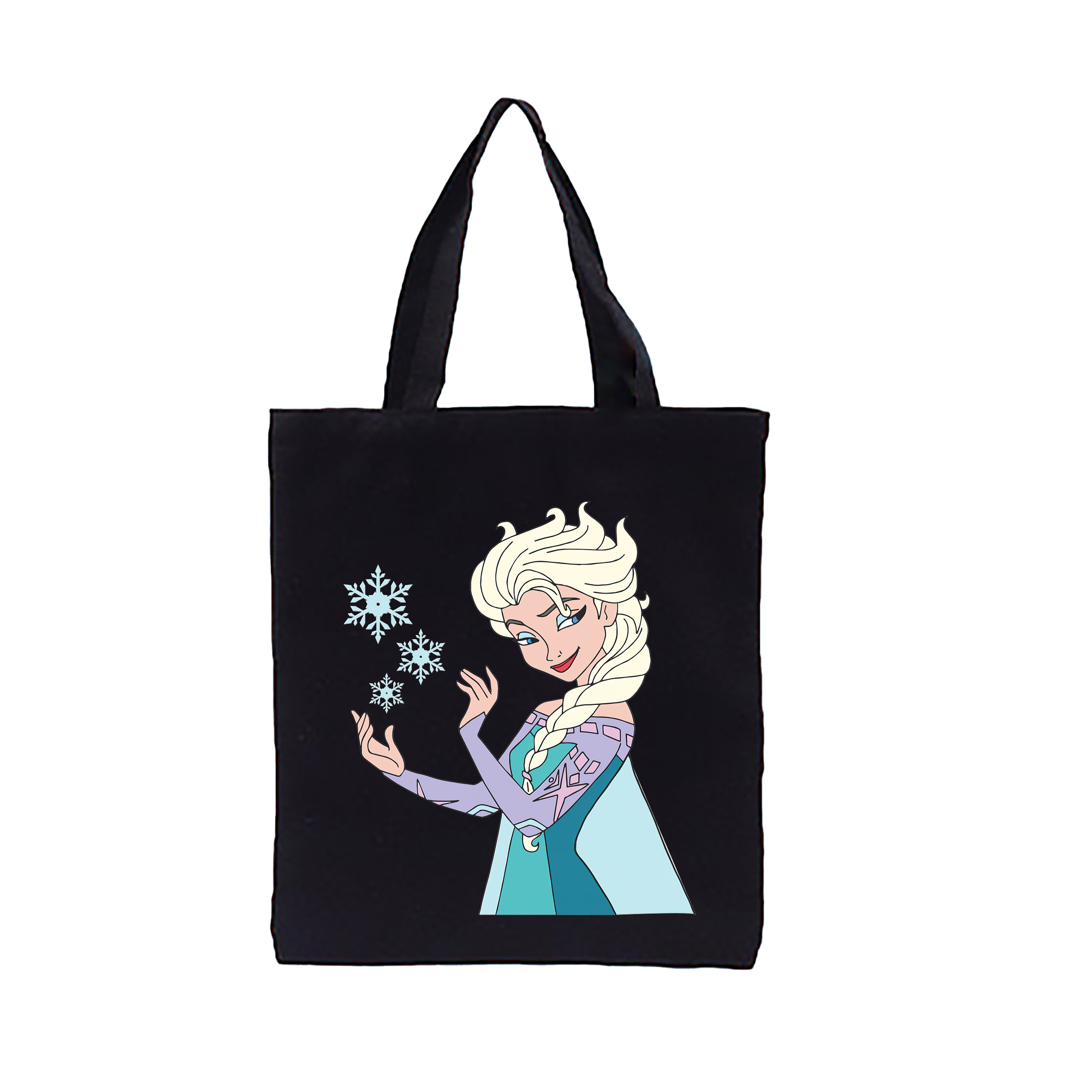 （画像用） アナと雪の女王 アンナ エルサ Frozen Anna Elsa 縦型キャンバス生地手提げバッグ　トートバッグ