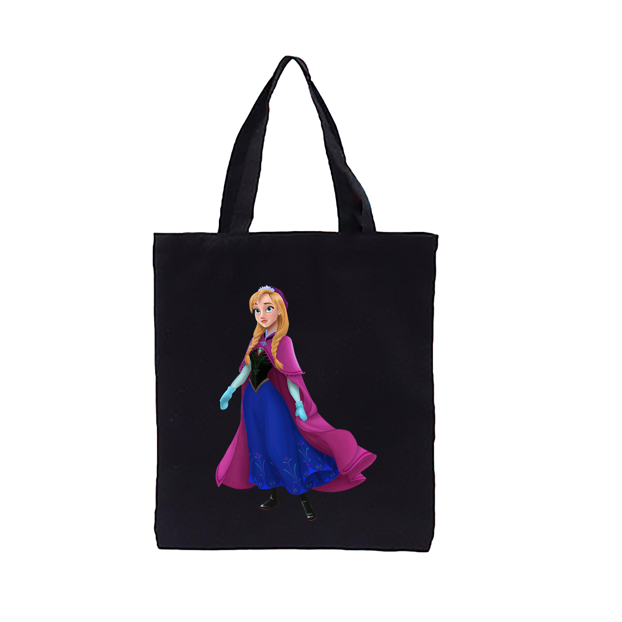（画像用） アナと雪の女王 アンナ エルサ Frozen Anna Elsa 縦型キャンバス生地手提げバッグ　トートバッグ